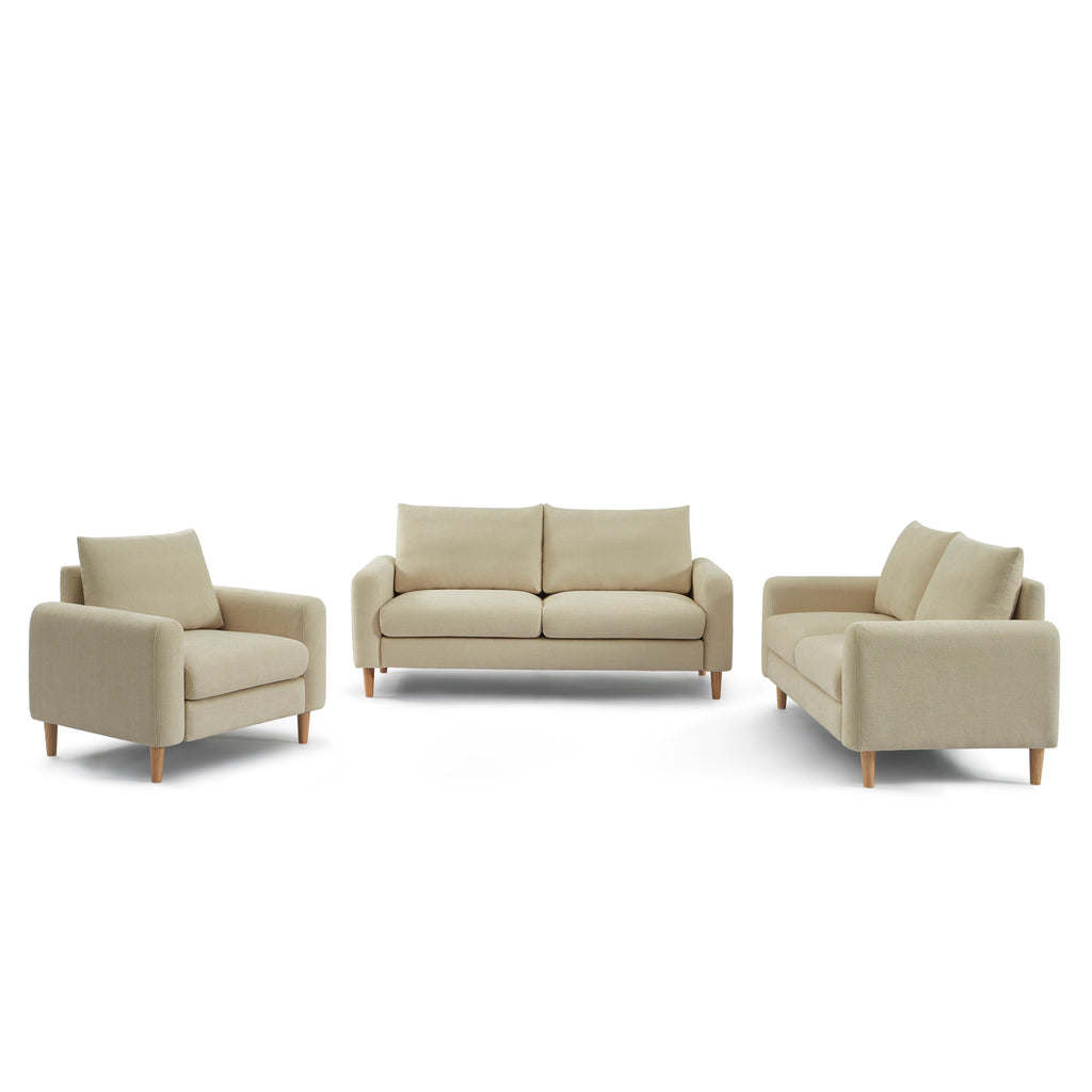 CALIBA 3-Seater + 2-Seater Sofa + 1-Armchair Set – Fabric Living Room Furniture