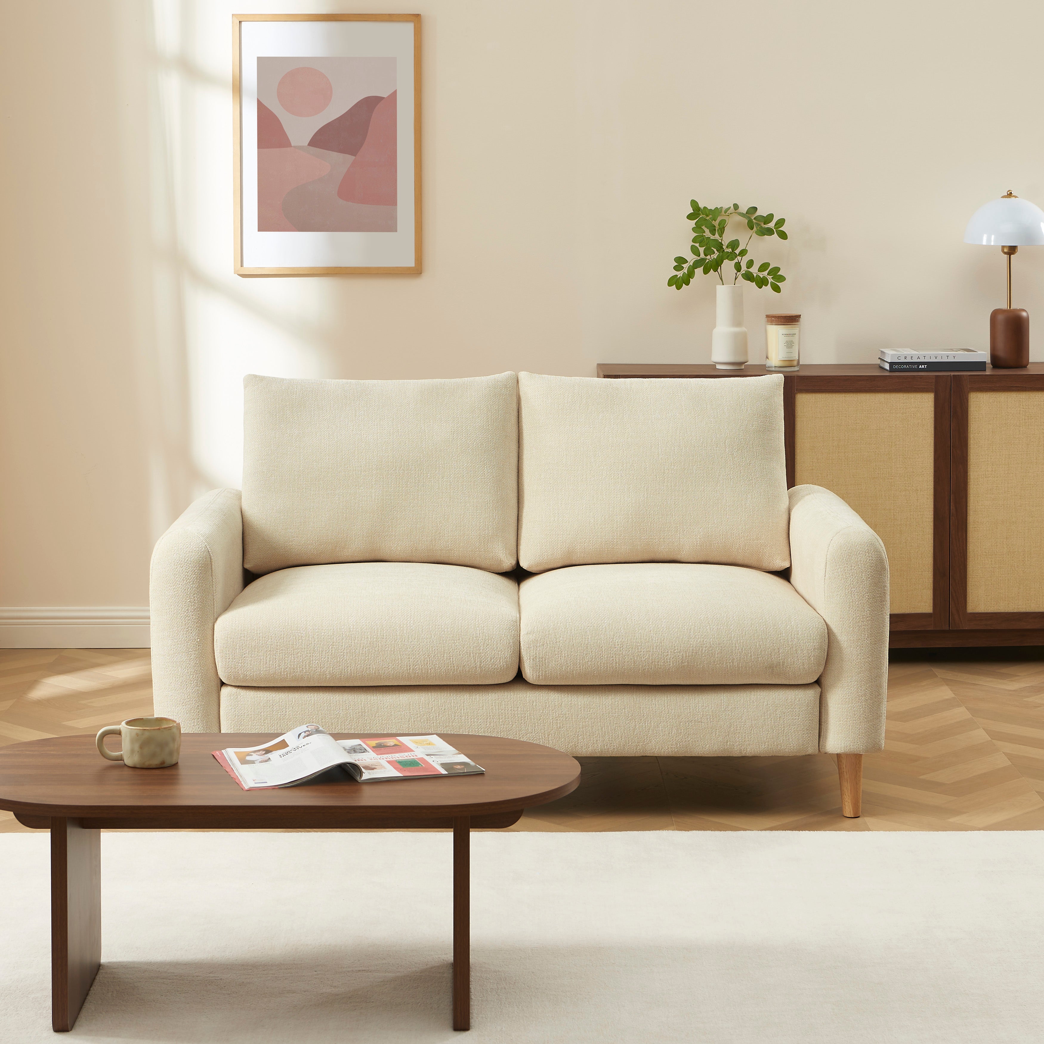 CALIBA 3-Seater + 2-Seater Sofa + 1-Armchair Set – Fabric Living Room Furniture
