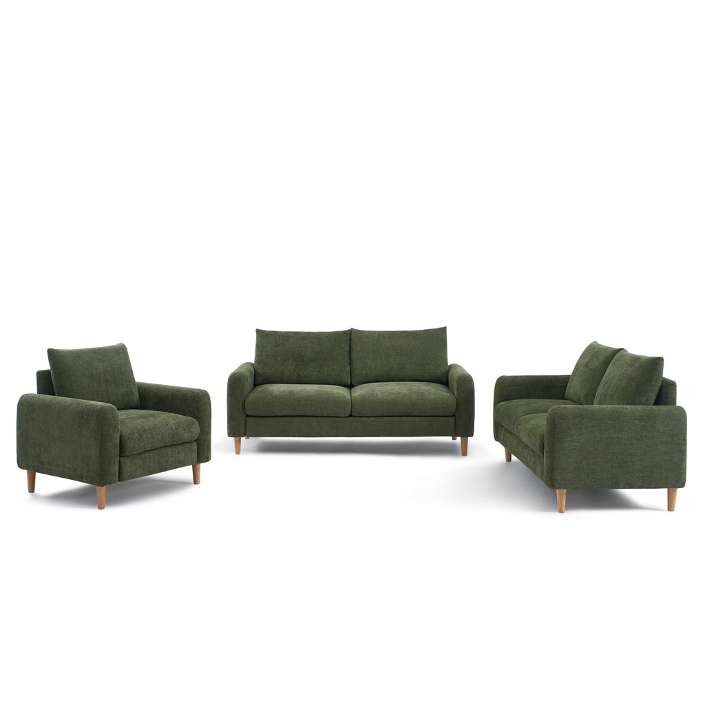 CALIBA 3-Seater + 2-Seater Sofa + 1-Armchair Set – Fabric Living Room Furniture