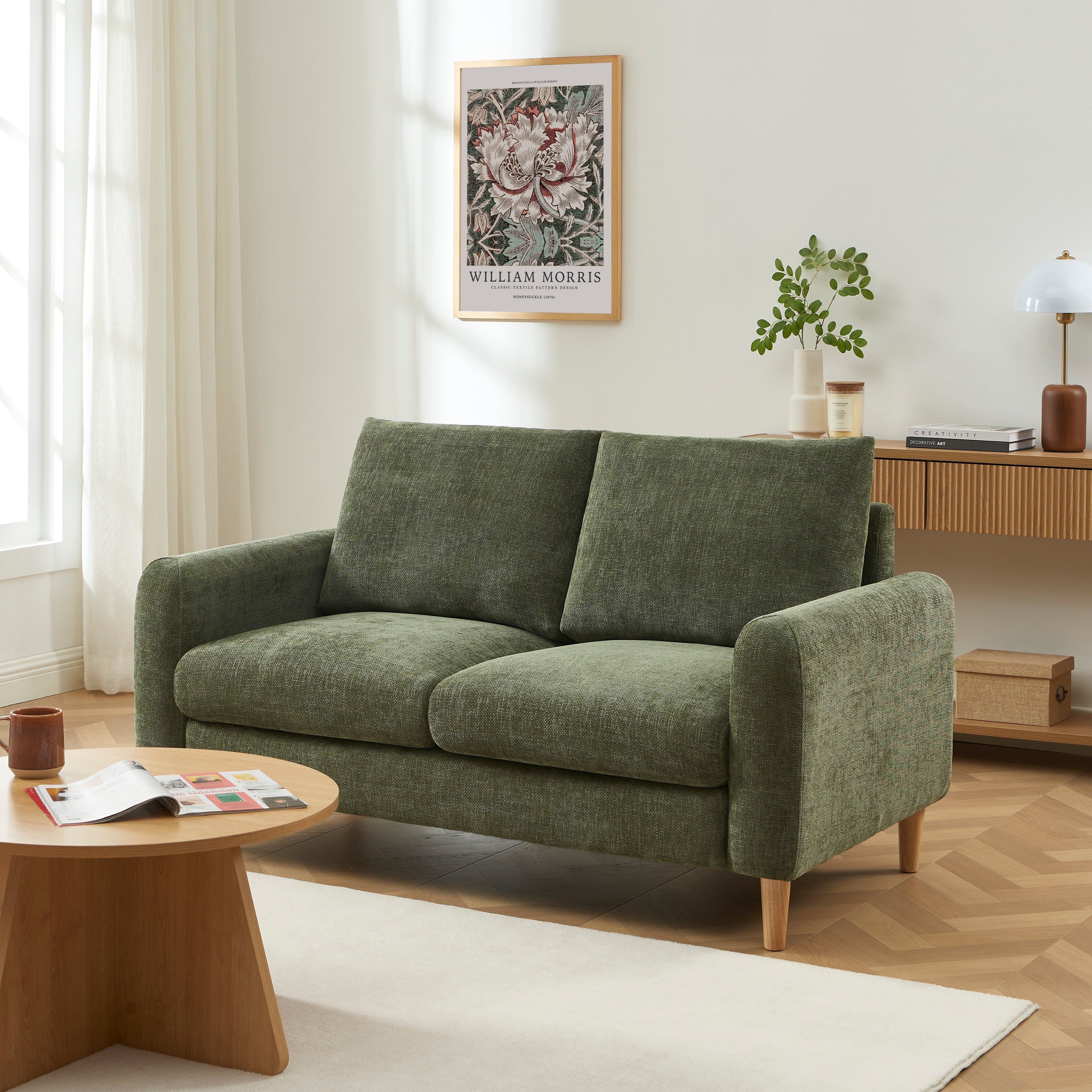 CALIBA 2-Seater Sofa – Chenille Fabric Living Room Furniture