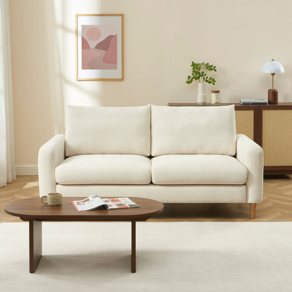 Fixed Sofa Caliba 3 Seater Chenille Beige – Beige