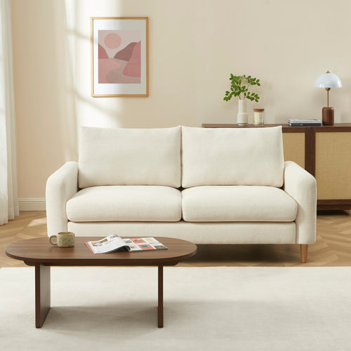 Fixed Sofa Caliba 3 Seater Chenille Beige – Beige