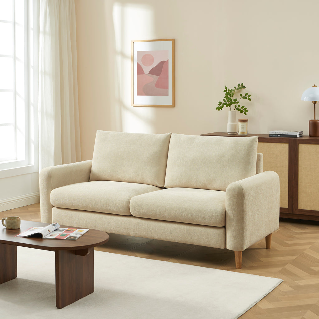 CALIBA 3-Seater Sofa – Chenille Fabric Living Room Furniture