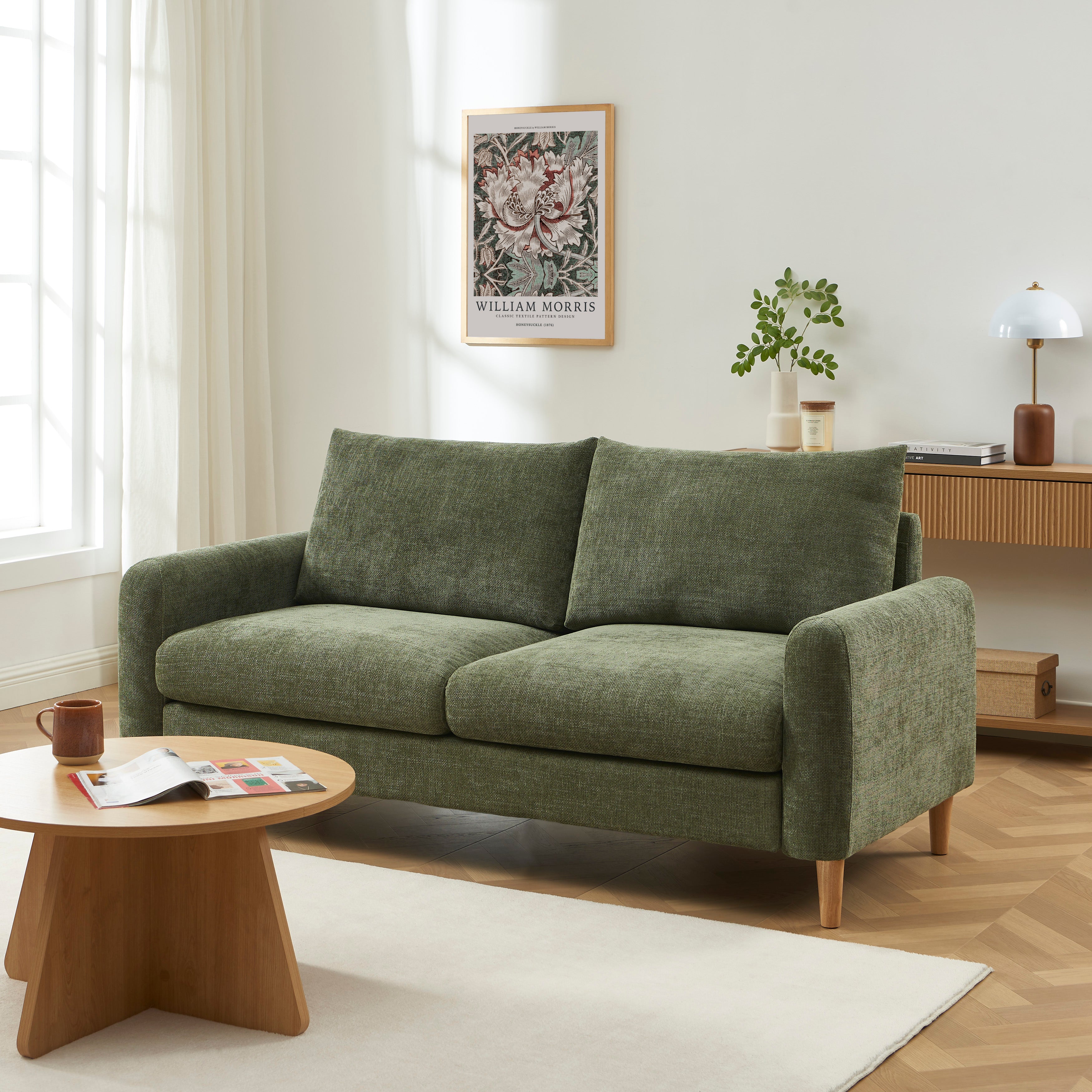 CALIBA 3-Seater Sofa – Chenille Fabric Living Room Furniture