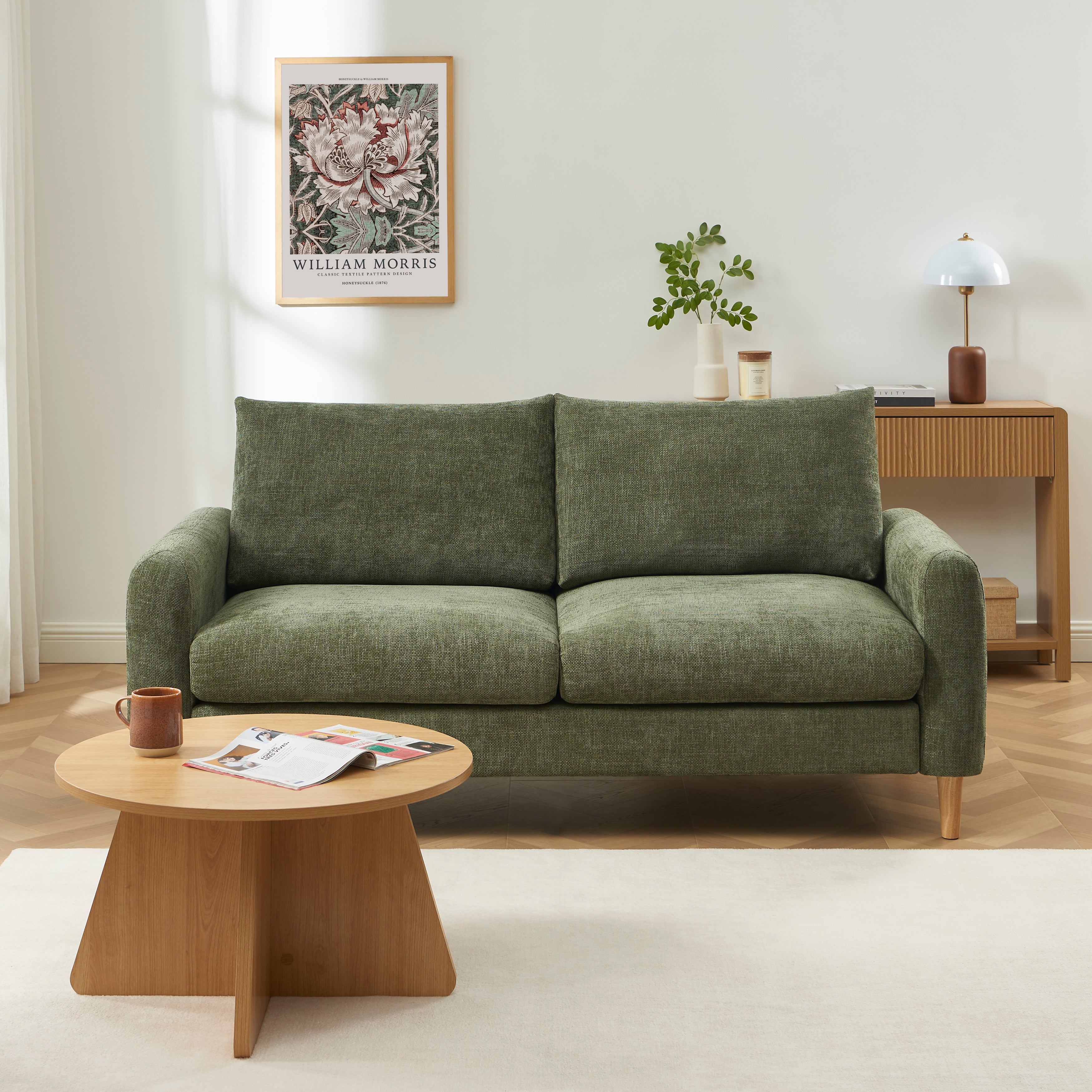 CALIBA 3-Seater Sofa – Chenille Fabric Living Room Furniture