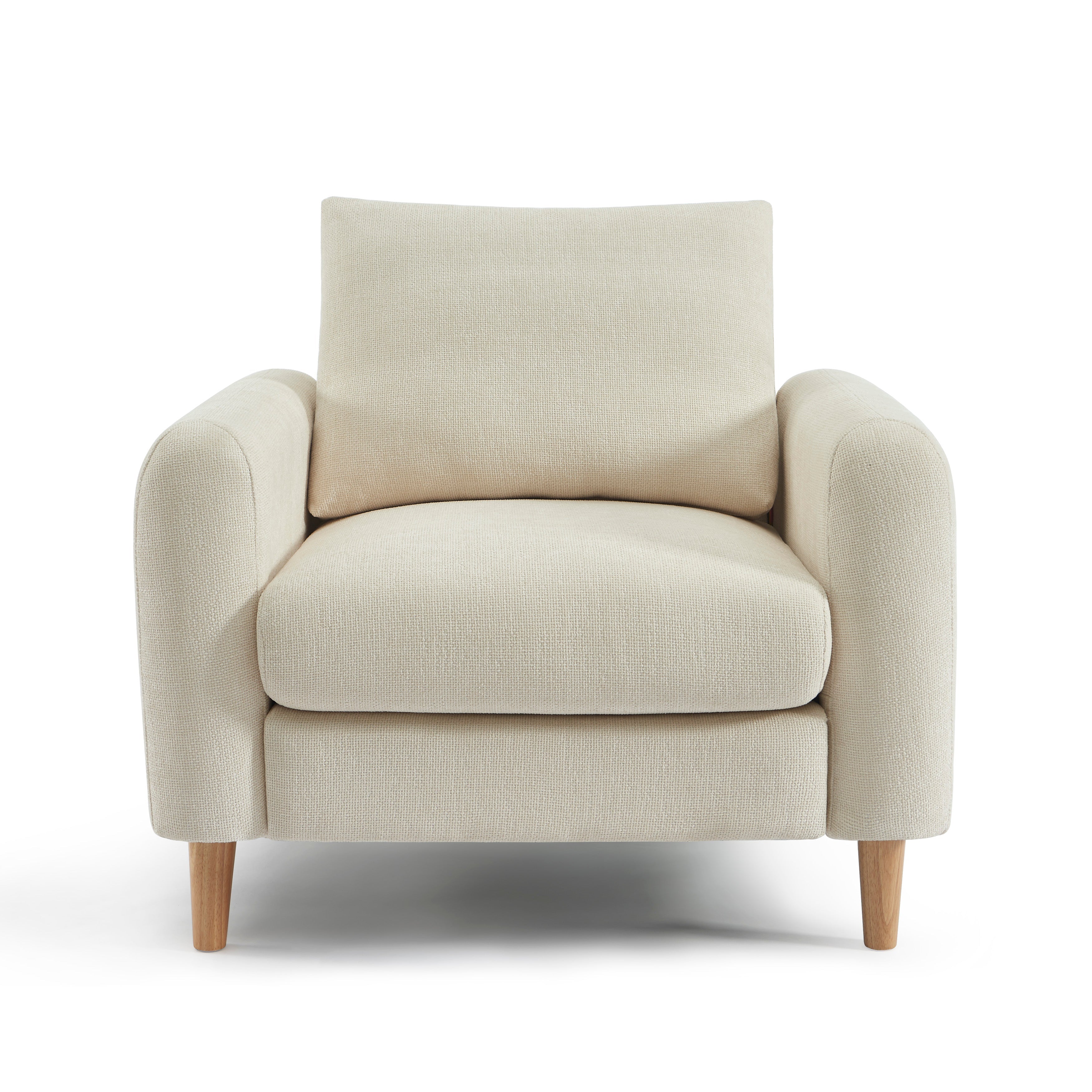 Armchair Caliba 1 Seater Chenille Beige – Beige