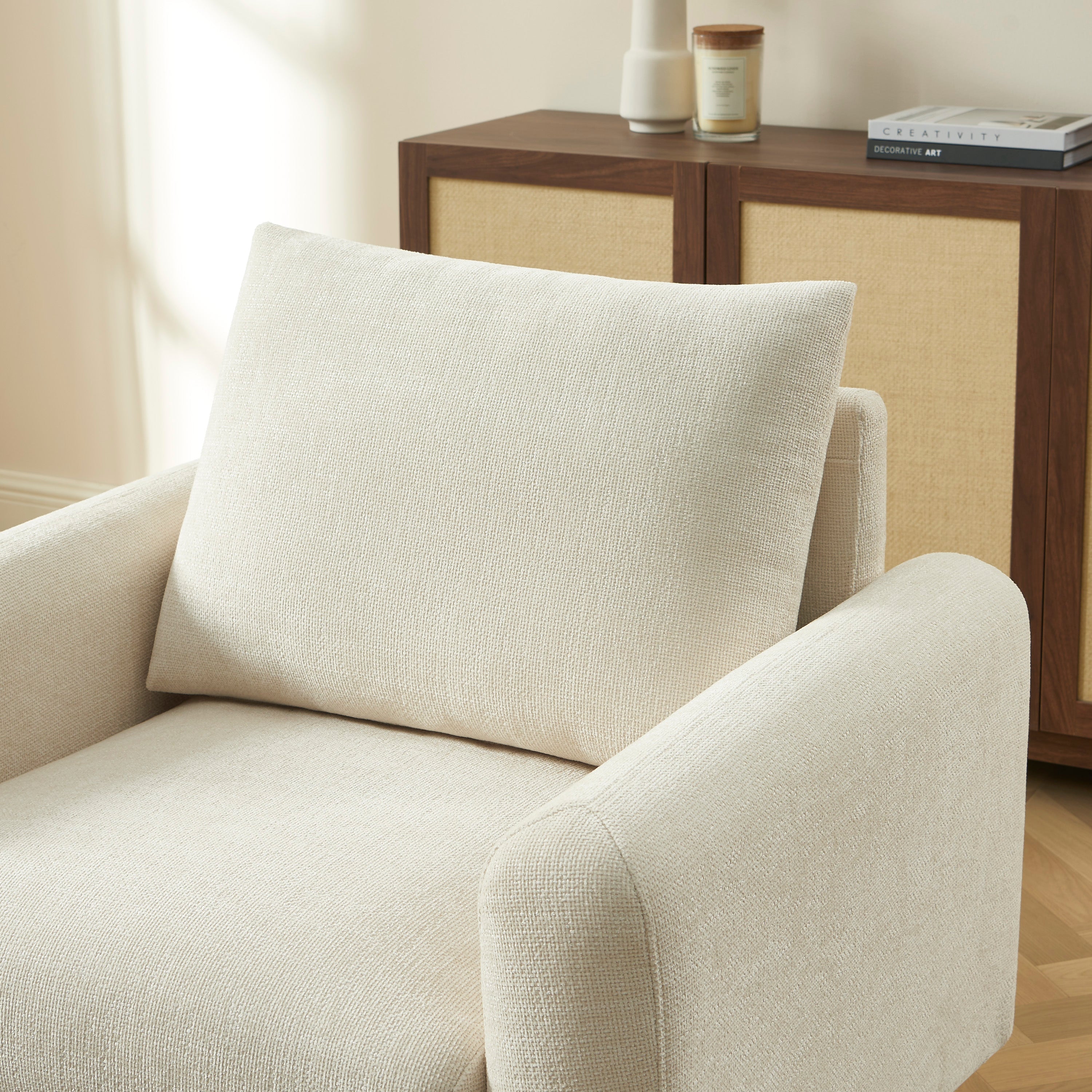 Armchair Caliba 1 Seater Chenille Beige – Beige