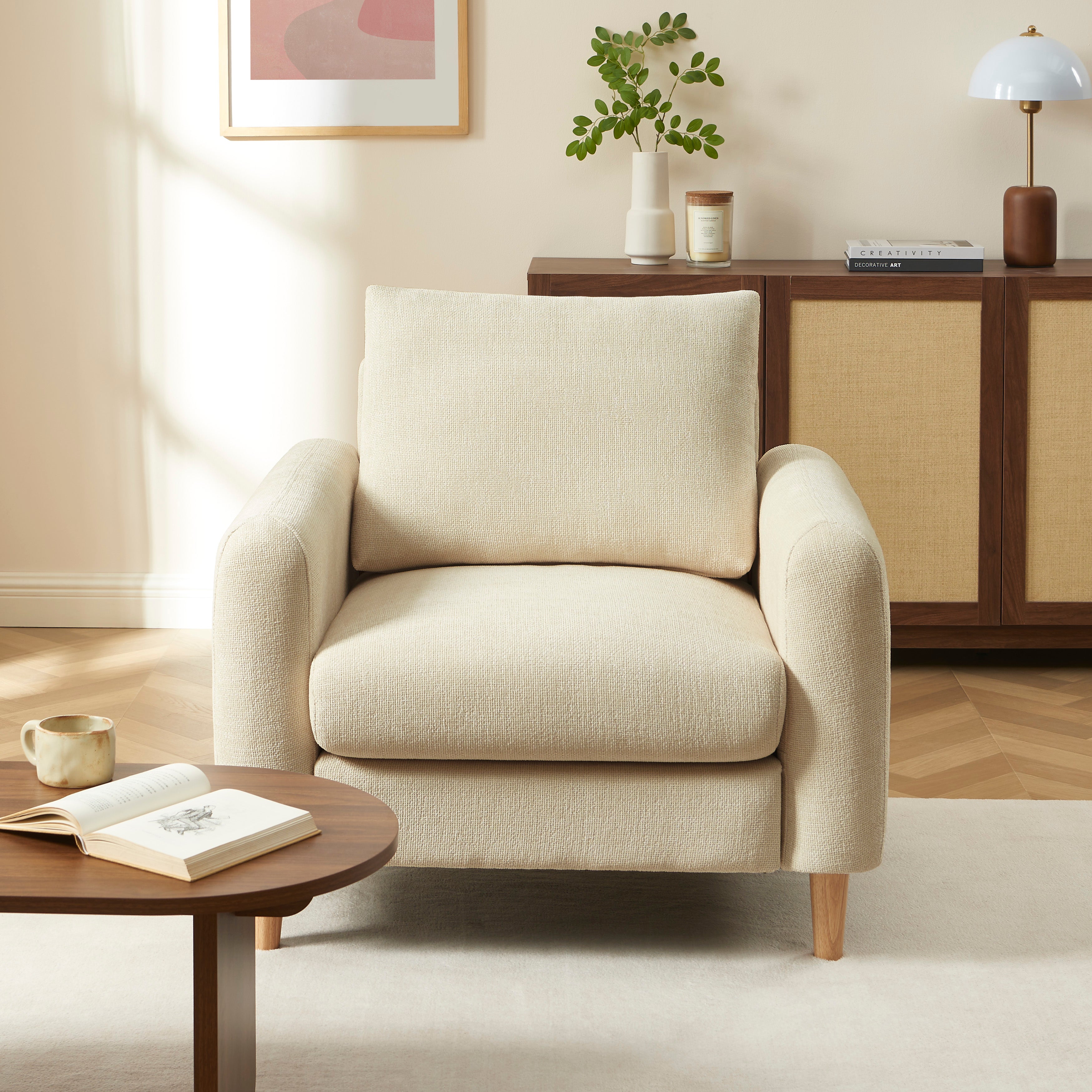 CALIBA 3-Seater + 2-Seater Sofa + 1-Armchair Set – Fabric Living Room Furniture