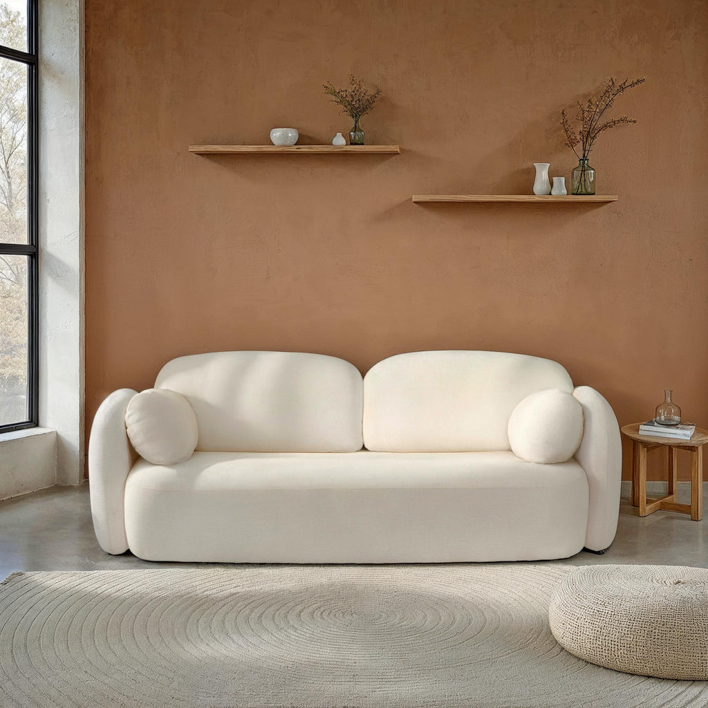 CARLOTTA Fabric Straight Sofa – Beige