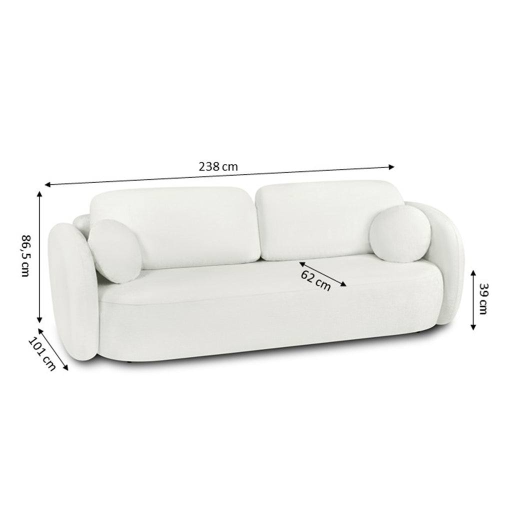 CARLOTTA Fabric Straight Sofa – Beige