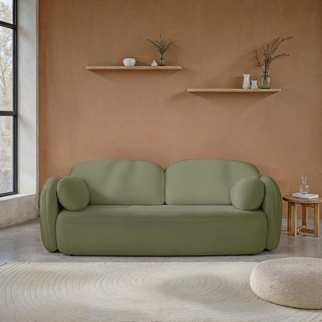CARLOTTA Fabric Straight Sofa – Khaki