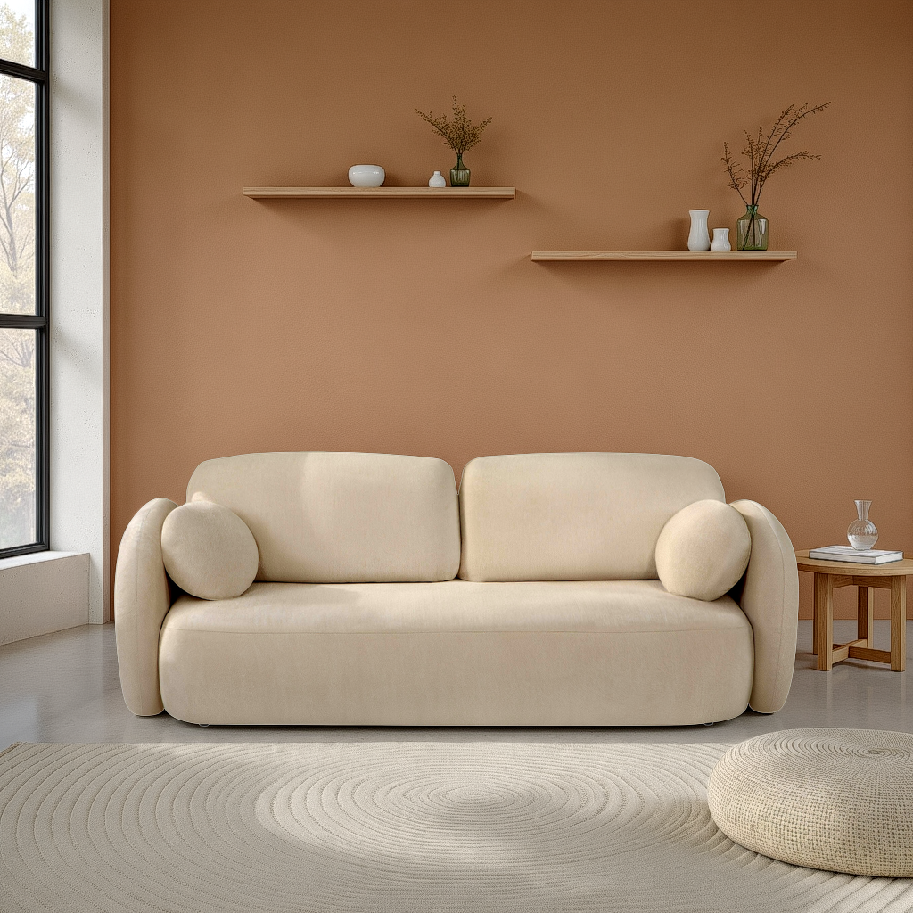 CARLOTTA Fabric Straight Sofa – Greige
