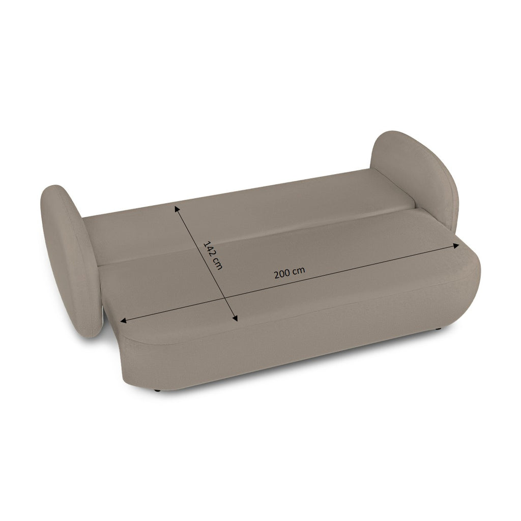 CARLOTTA Fabric Straight Sofa – Taupe