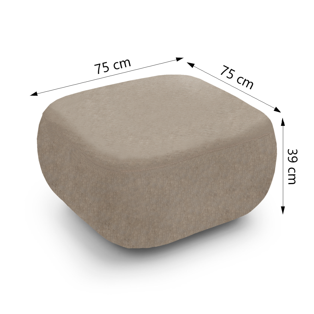 CARLOTTA Pouf - Taupe