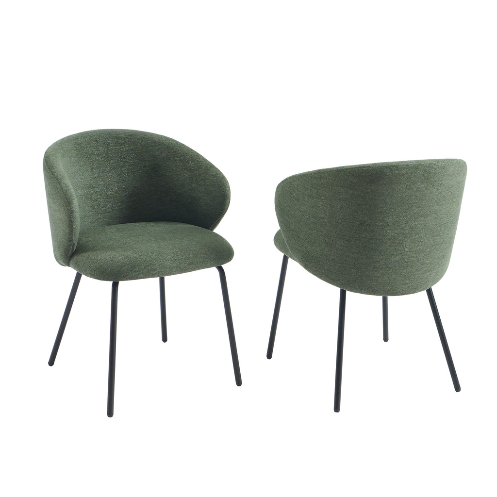 CASSIE Set of 2 Upholstered Dining Chairs – Green