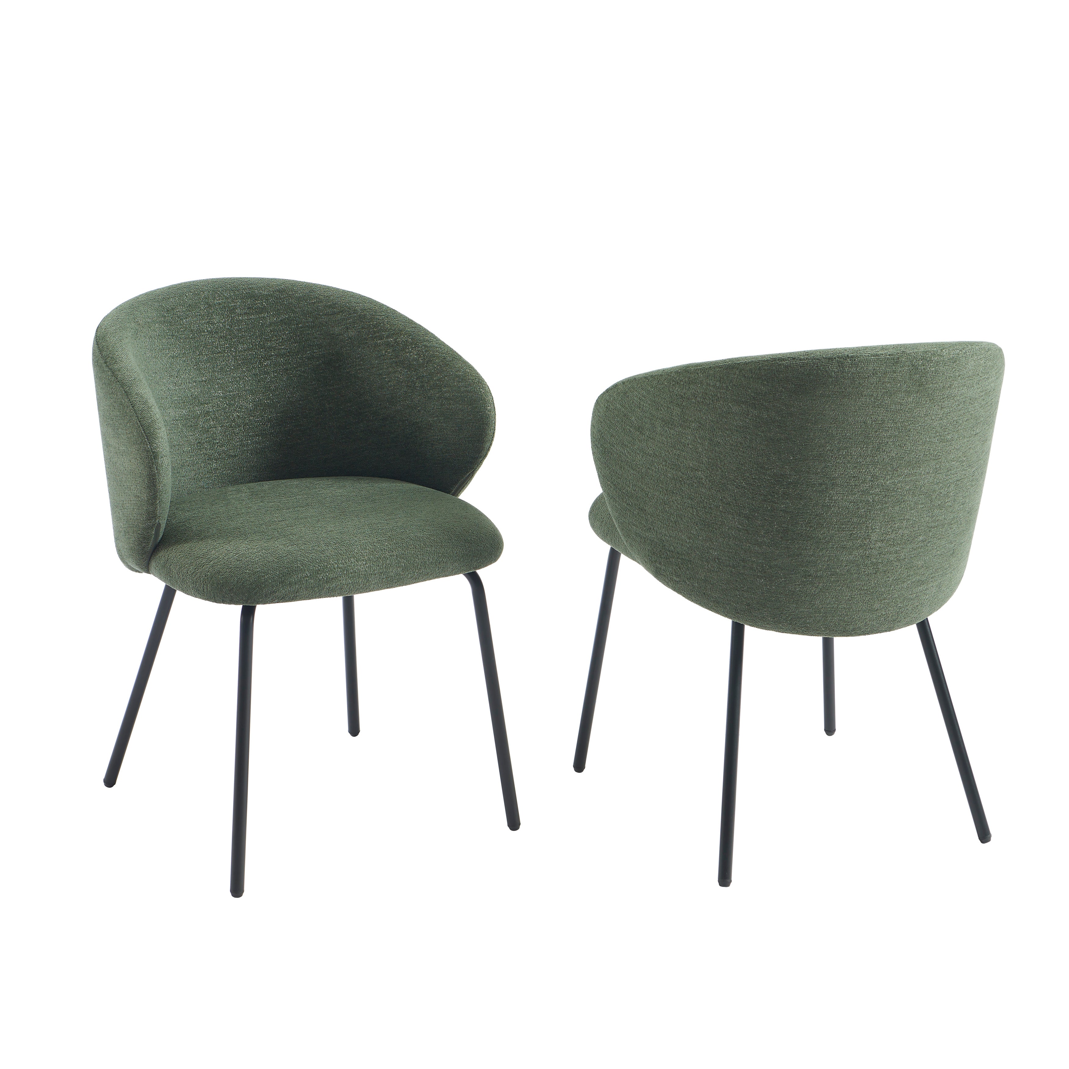 CASSIE Set of 2 Upholstered Dining Chairs – Green