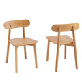 CELESTE Set of 2 Solid Wood Dining Chairs - Light wood