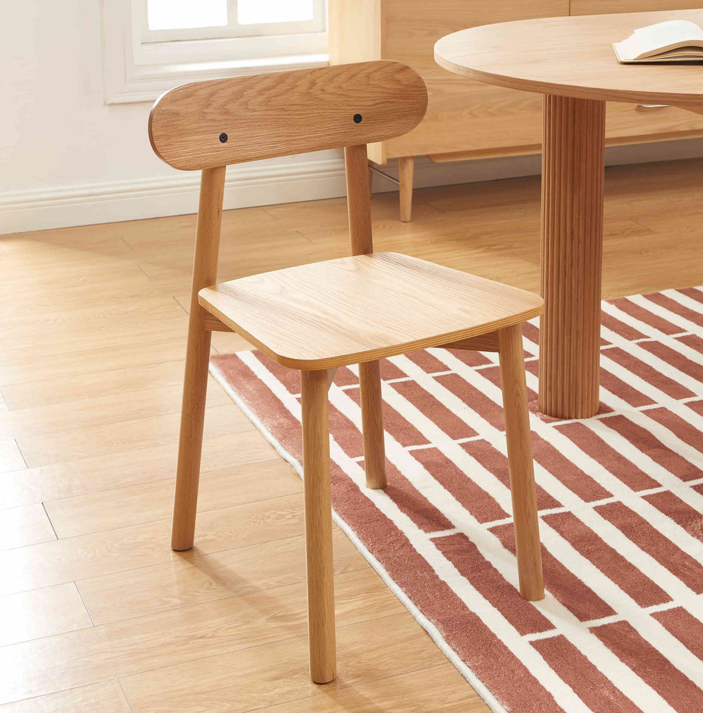 CELESTE Dining Chair Set of 2 Solid Oak - Light Wood