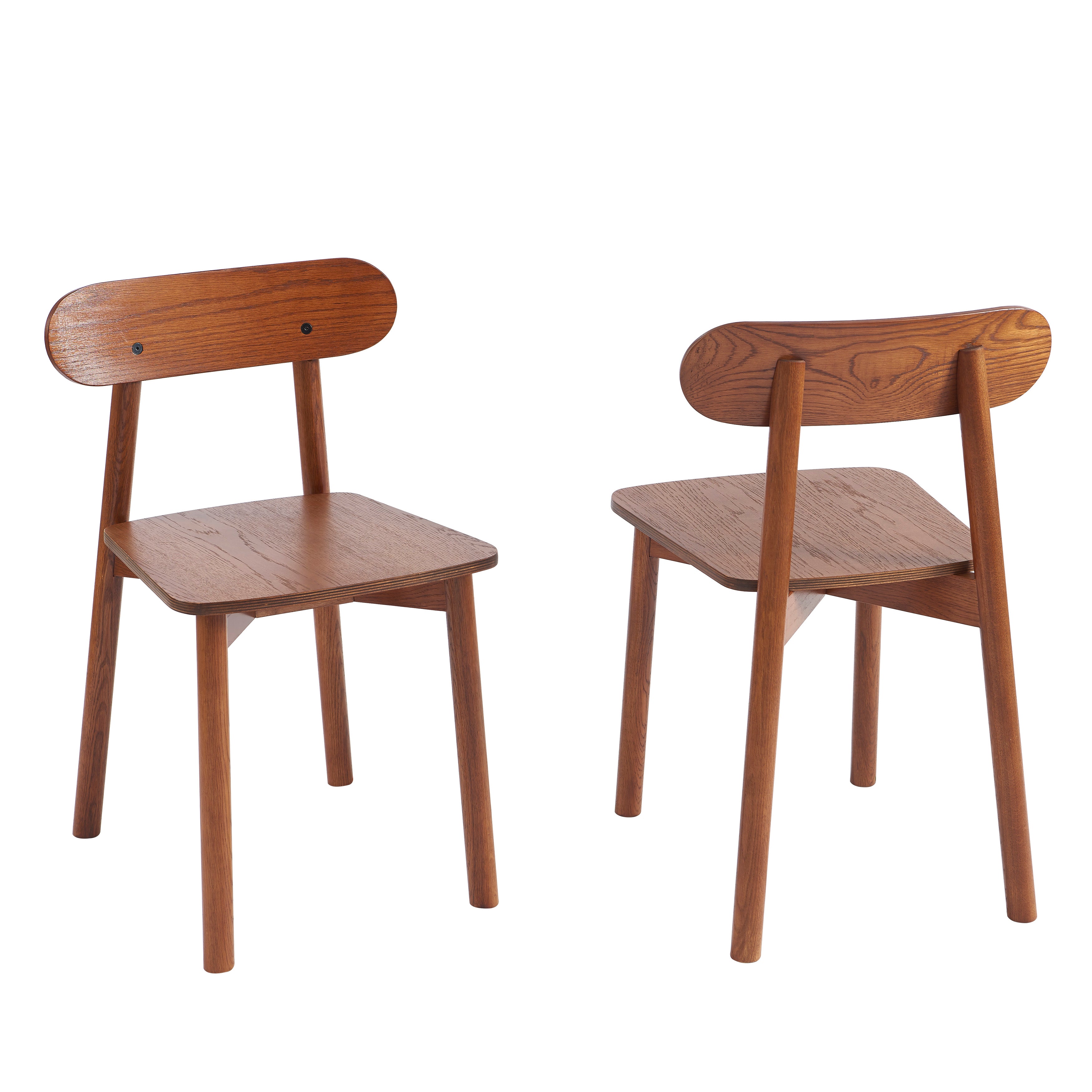 CELESTE Dining Chair Set of 2 Solid Oak - Dark Wood