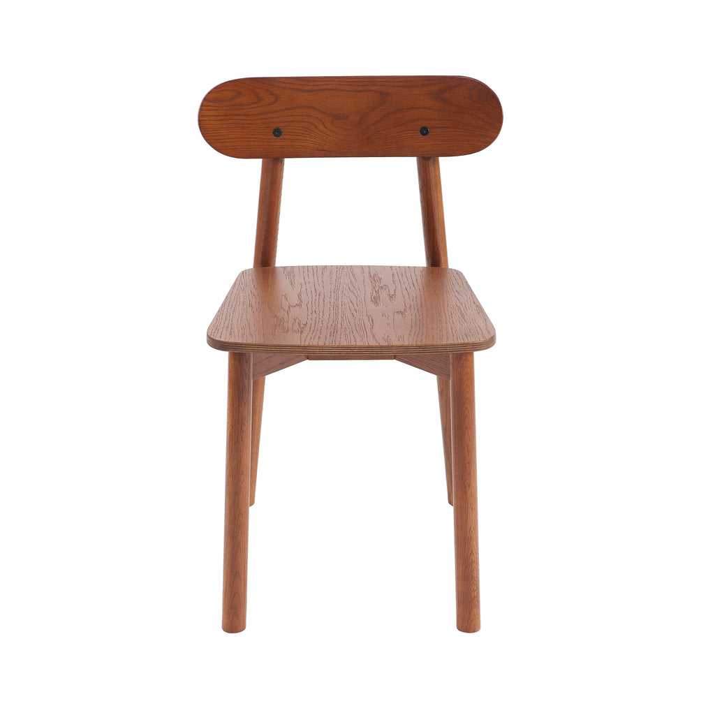 CELESTE Dining Chair Set of 2 Solid Oak - Dark Wood
