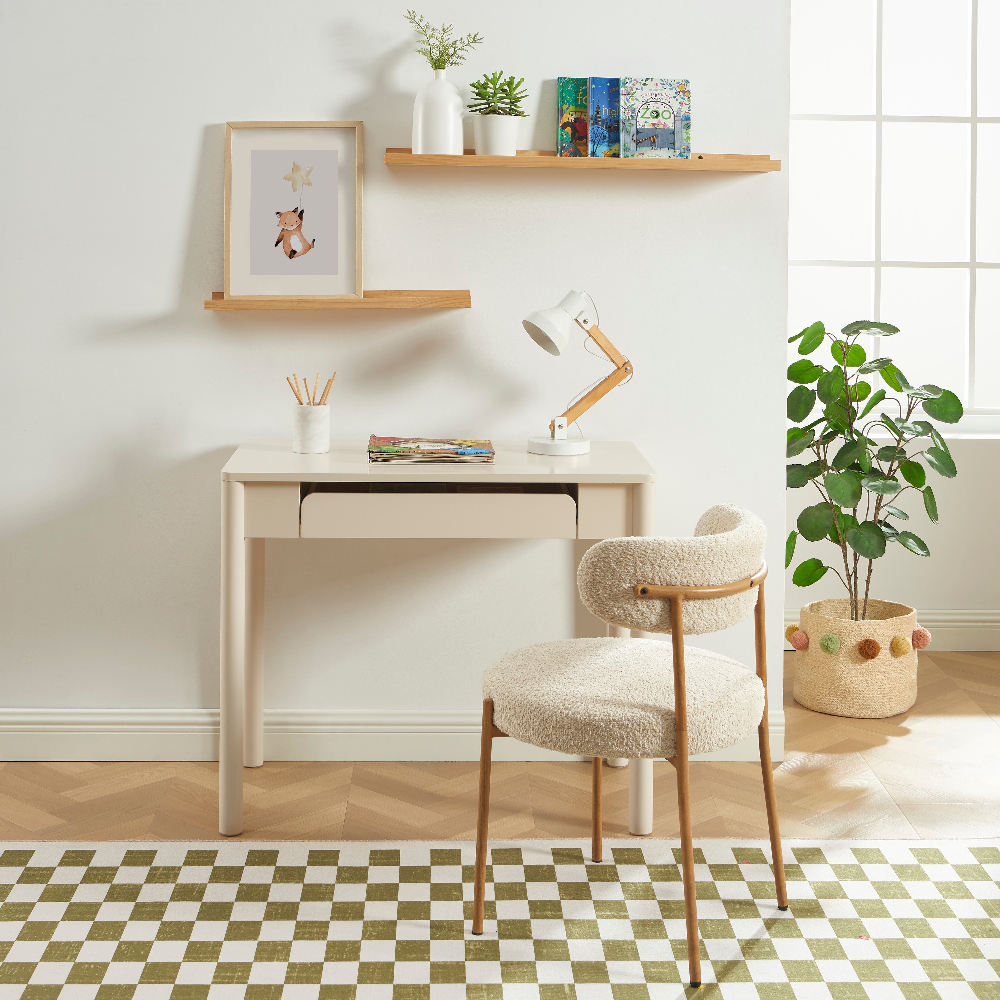Kids Desk Celia Beige 1 Drawer 90cm – Beige