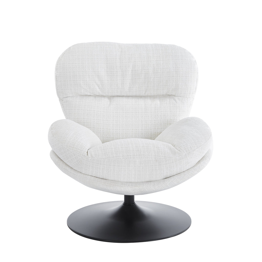 Swivel Armchair Ceres 1 Seater Fabric -White 
