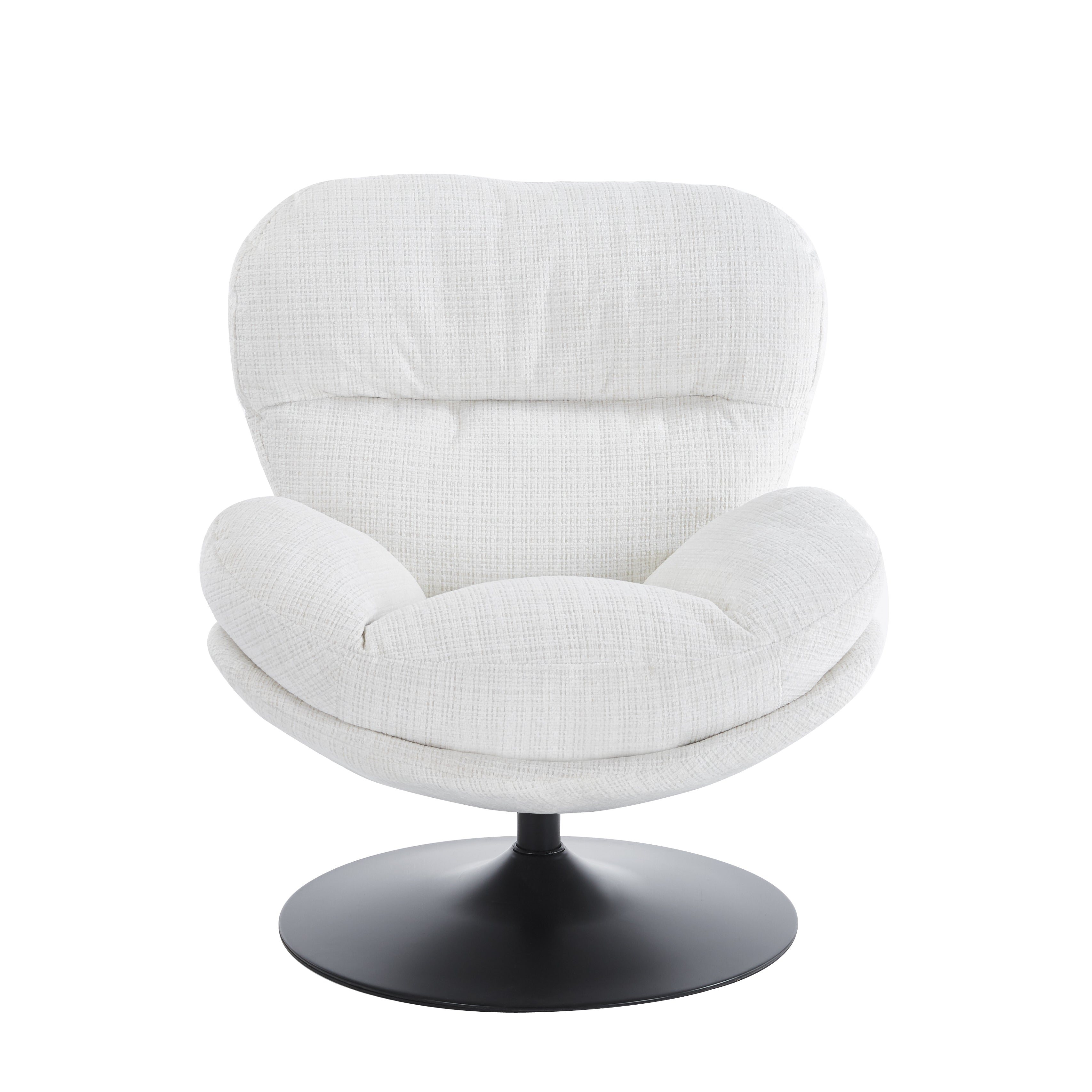 Swivel Armchair Ceres 1 Seater Fabric -White 