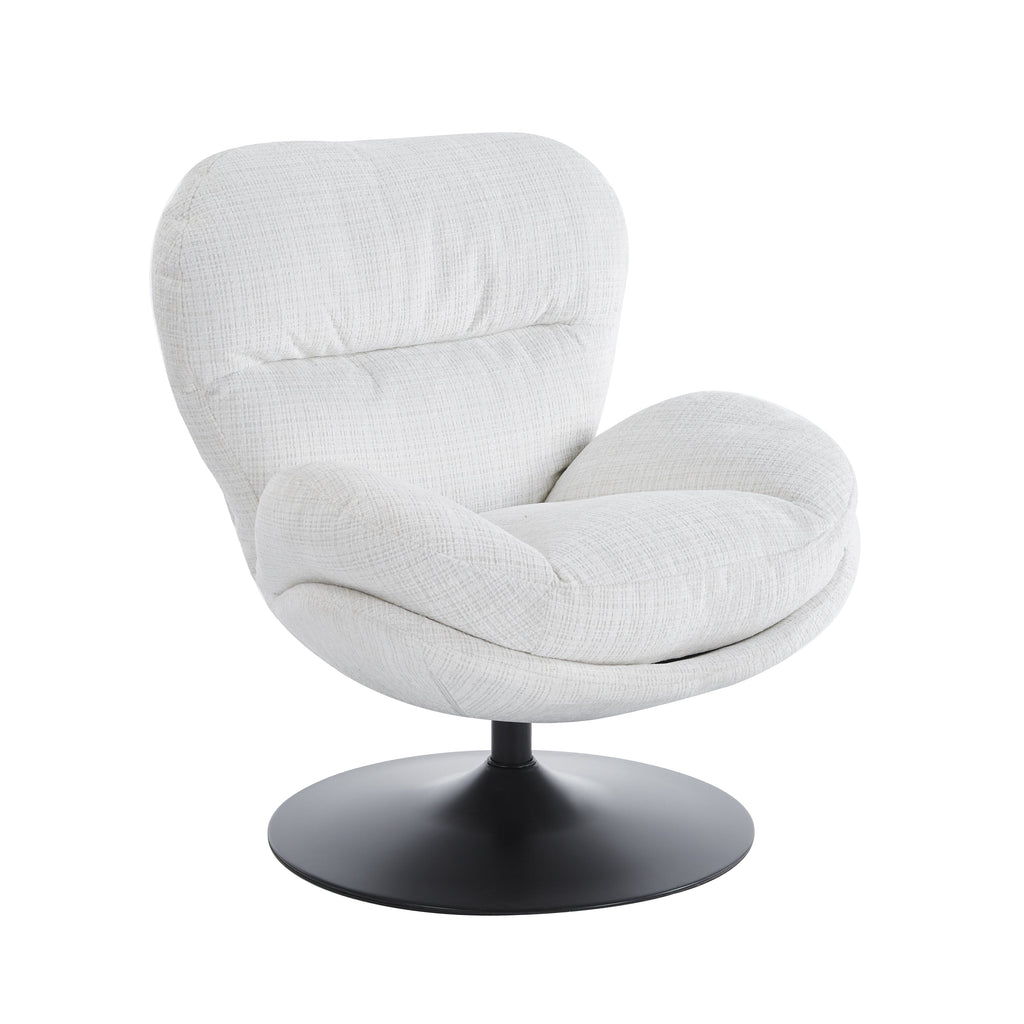 Swivel Armchair Ceres 1 Seater Fabric -White 