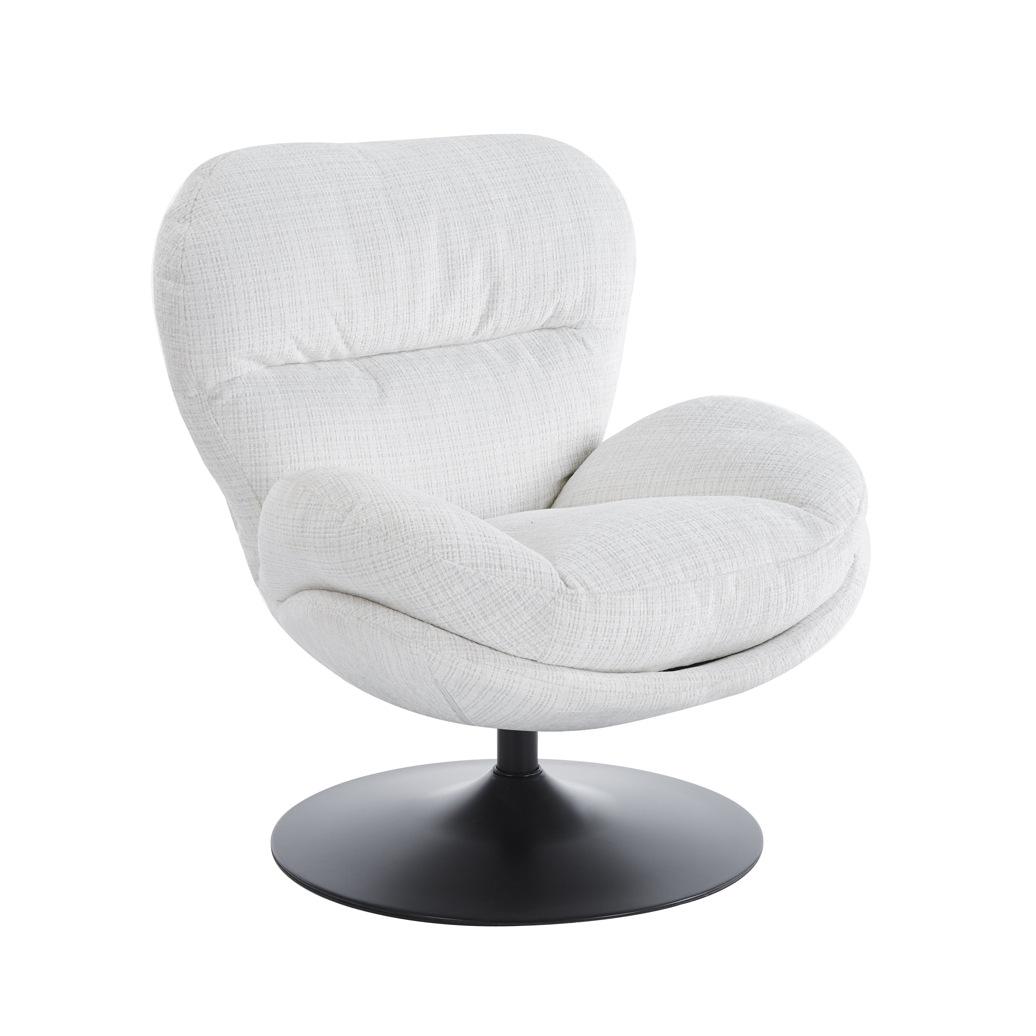 Swivel Armchair Ceres 1 Seater Fabric -White 