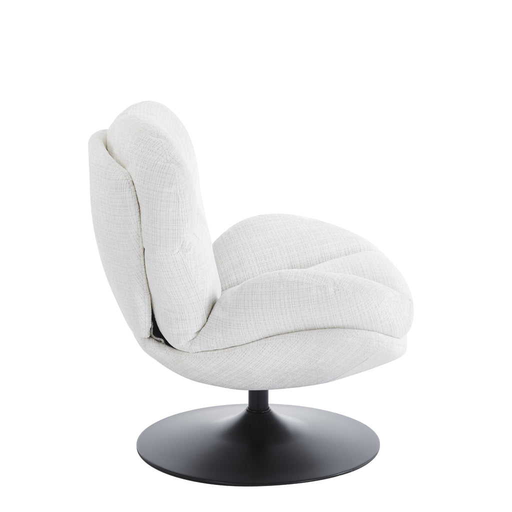 Swivel Armchair Ceres 1 Seater Fabric -White 