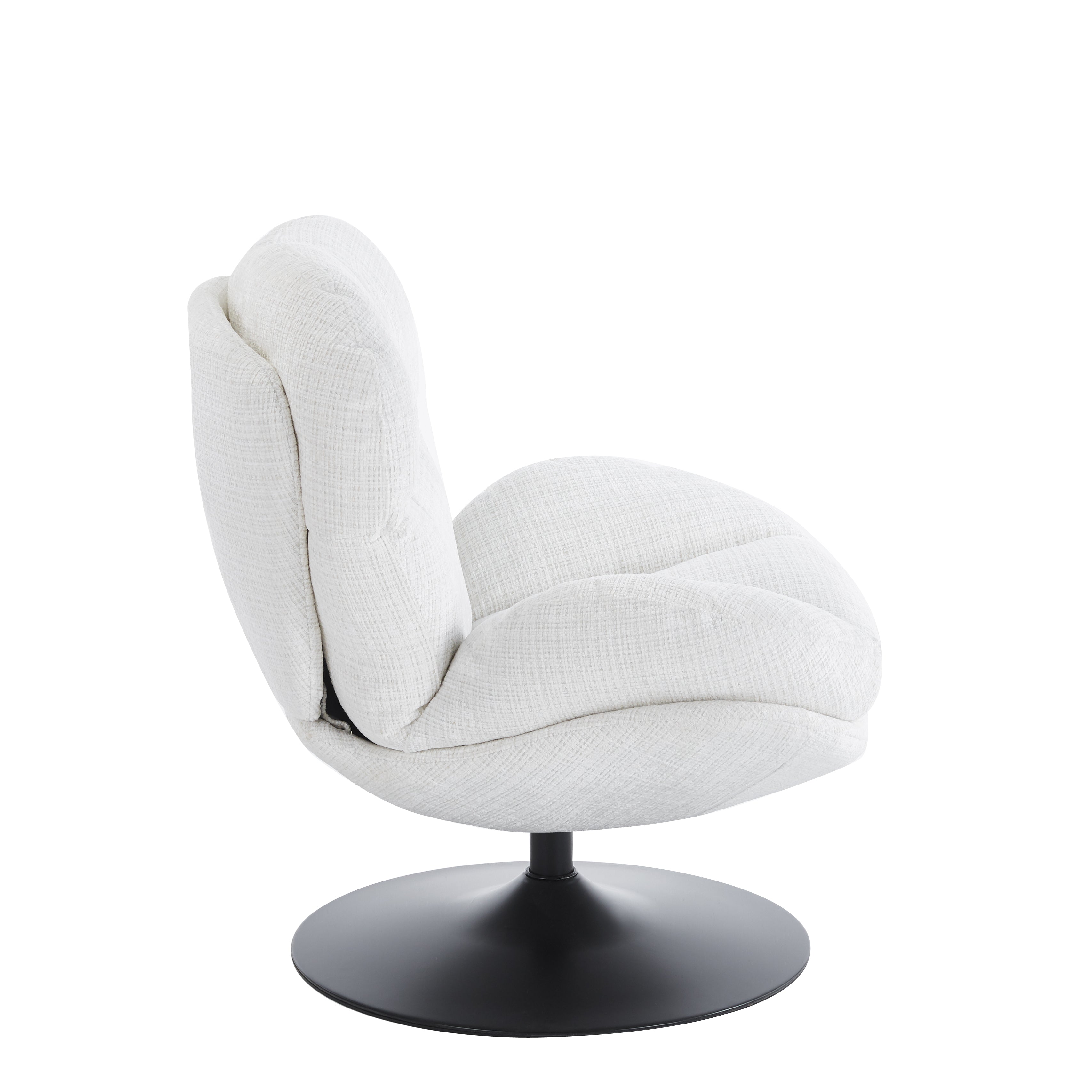 Swivel Armchair Ceres 1 Seater Fabric -White 