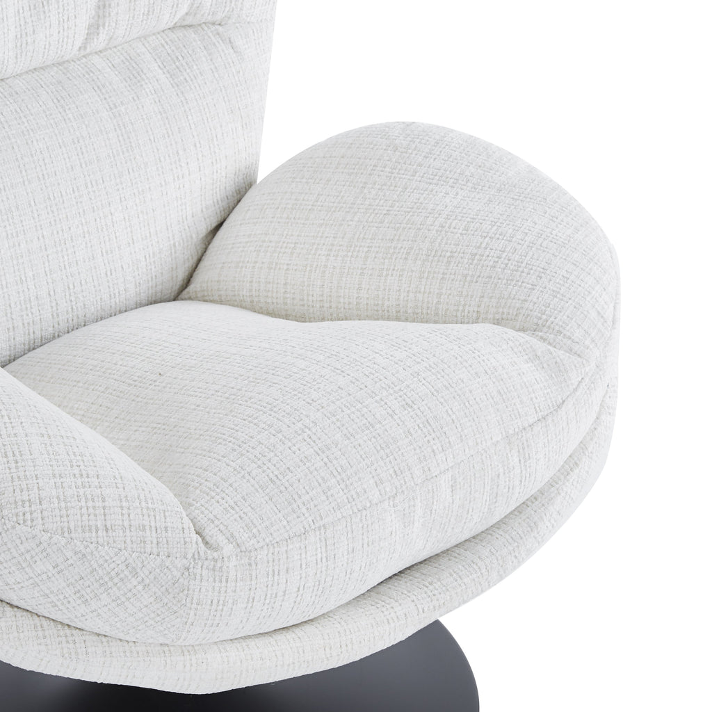 Swivel Armchair Ceres 1 Seater Fabric -White 