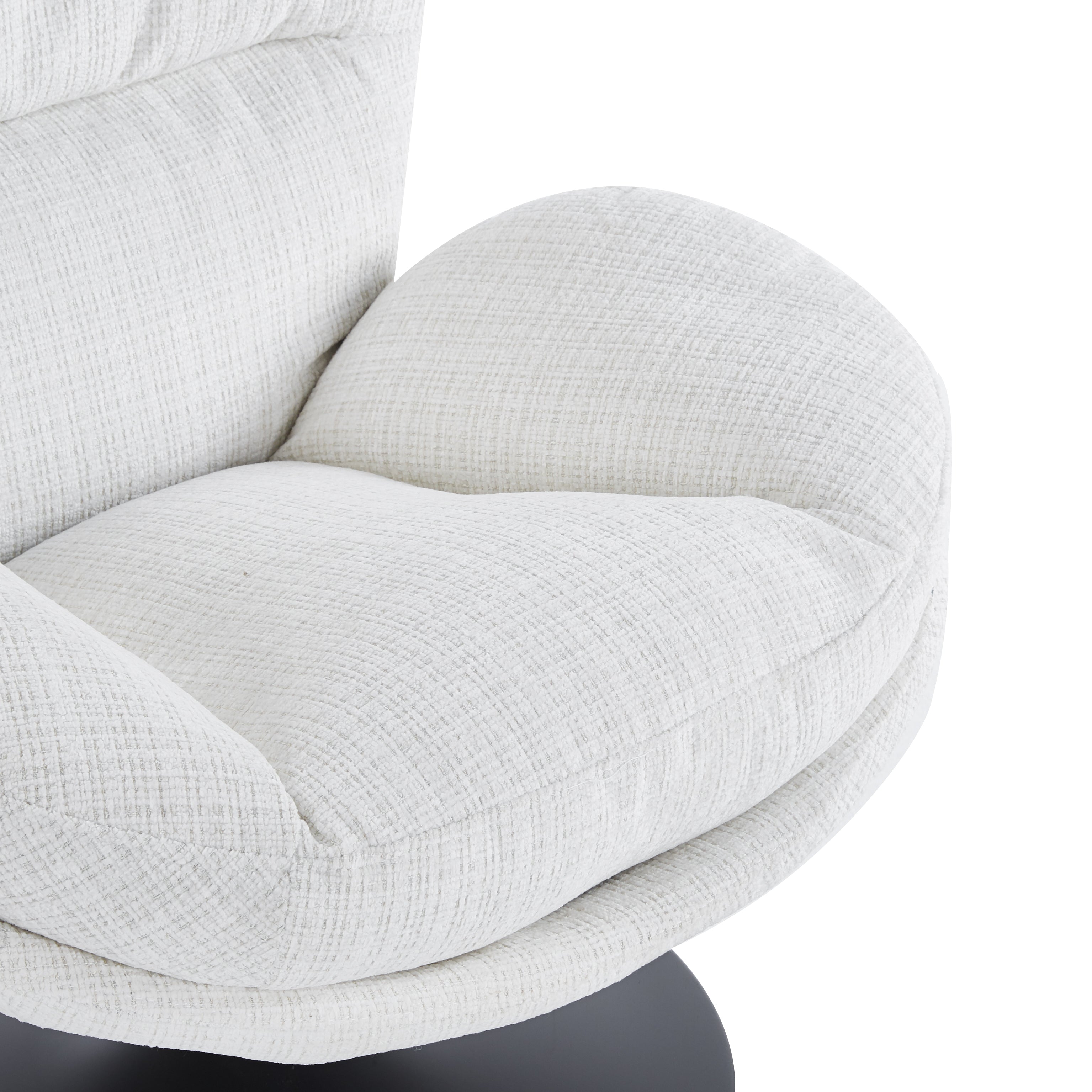 Swivel Armchair Ceres 1 Seater Fabric -White 