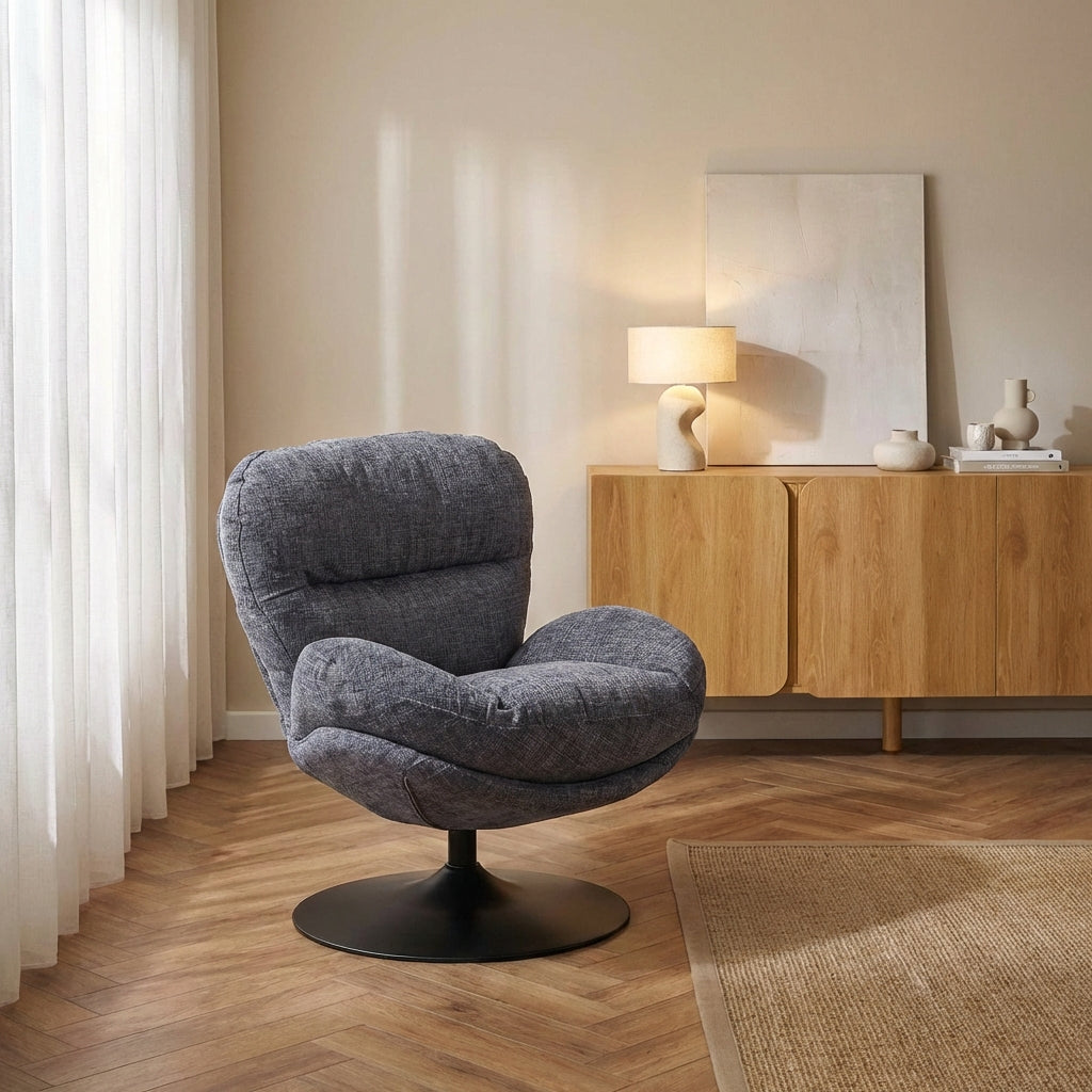 CERES 1-Seater Swivel Armchair - Blue