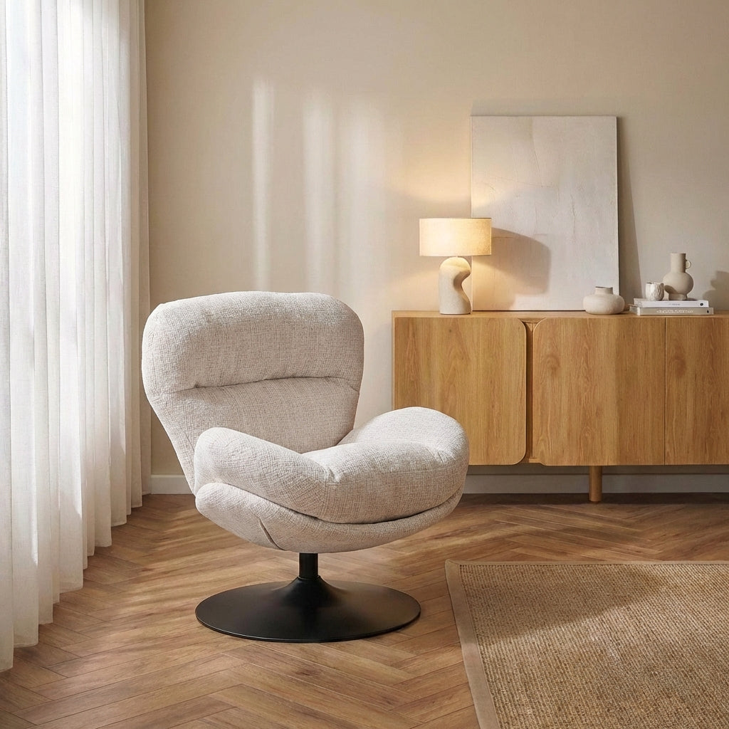 CERES 1-Seater Swivel Armchair - Gray