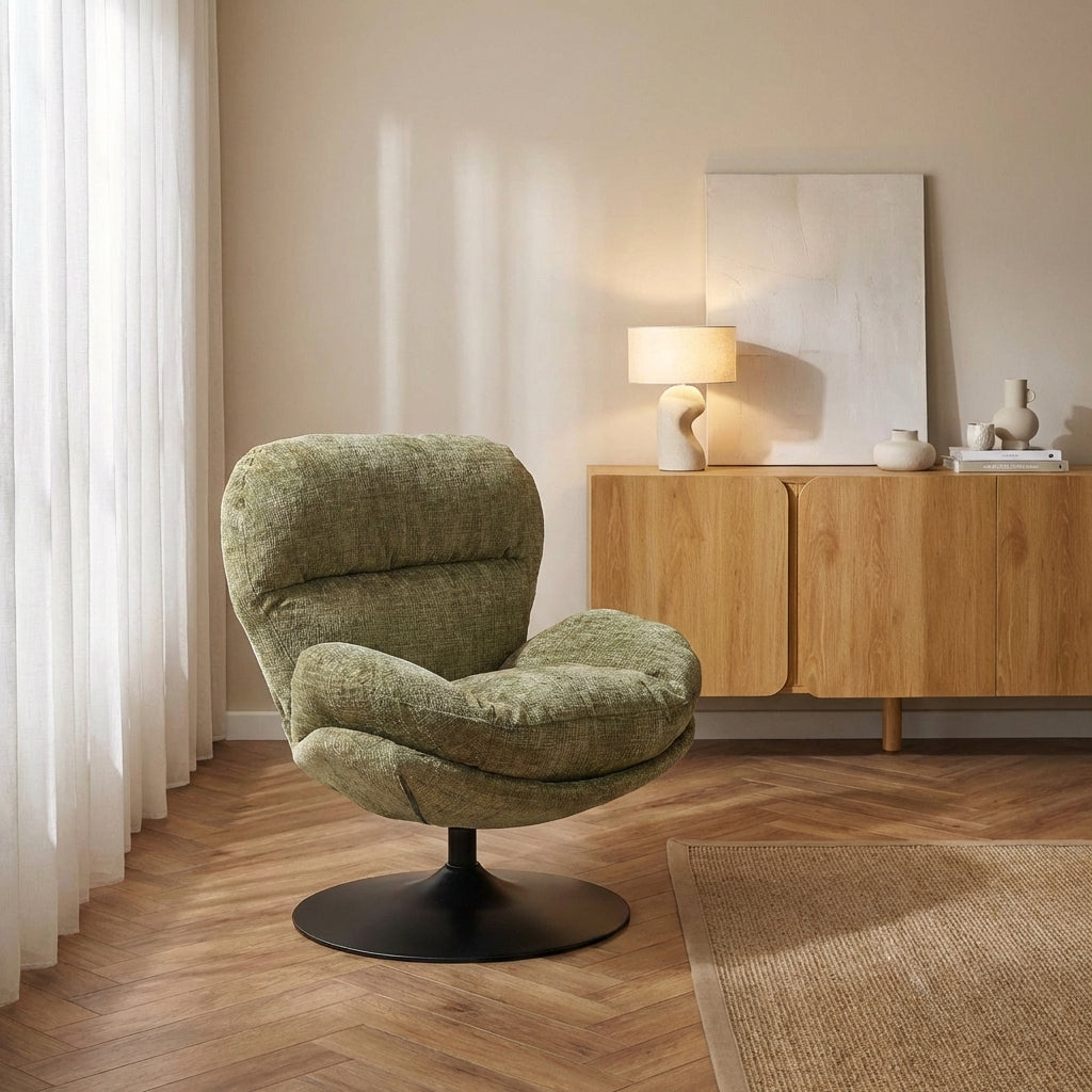 CERES 1-Seater Swivel Armchair - Green