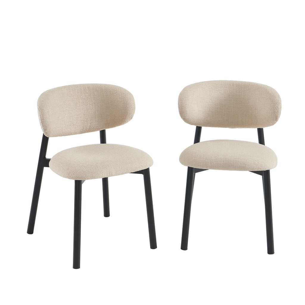 CIARA Set of 2 Upholstered Dining Chairs – Beige