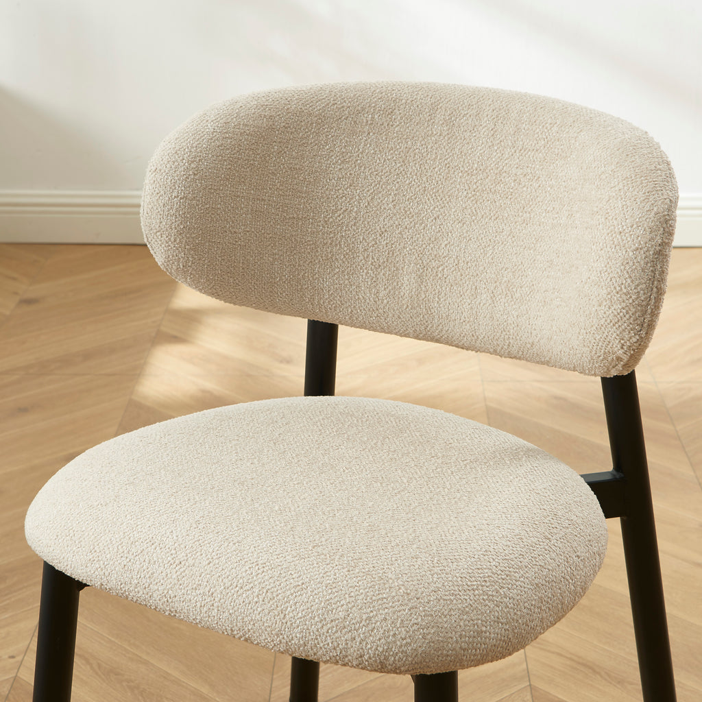 CIARA Set of 2 Upholstered Dining Chairs – Beige