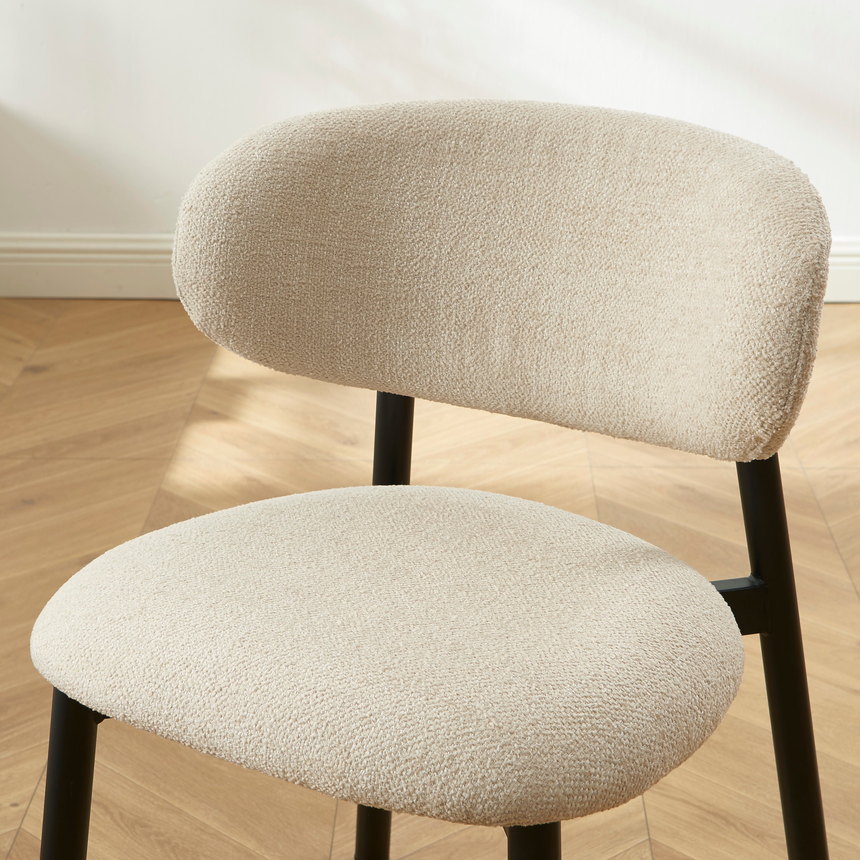 CIARA Set of 2 Upholstered Dining Chairs – Beige
