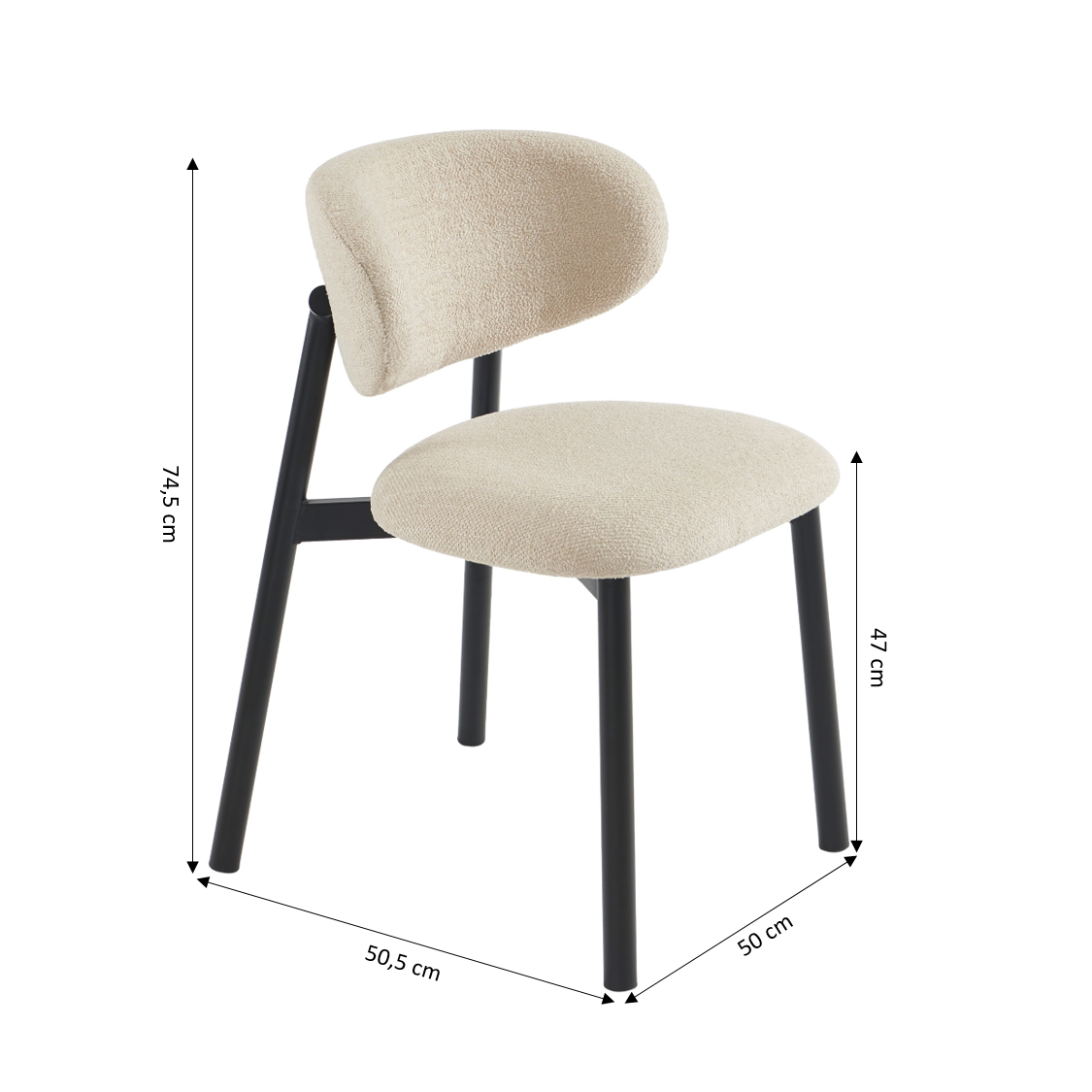 CIARA Set of 2 Upholstered Dining Chairs – Beige
