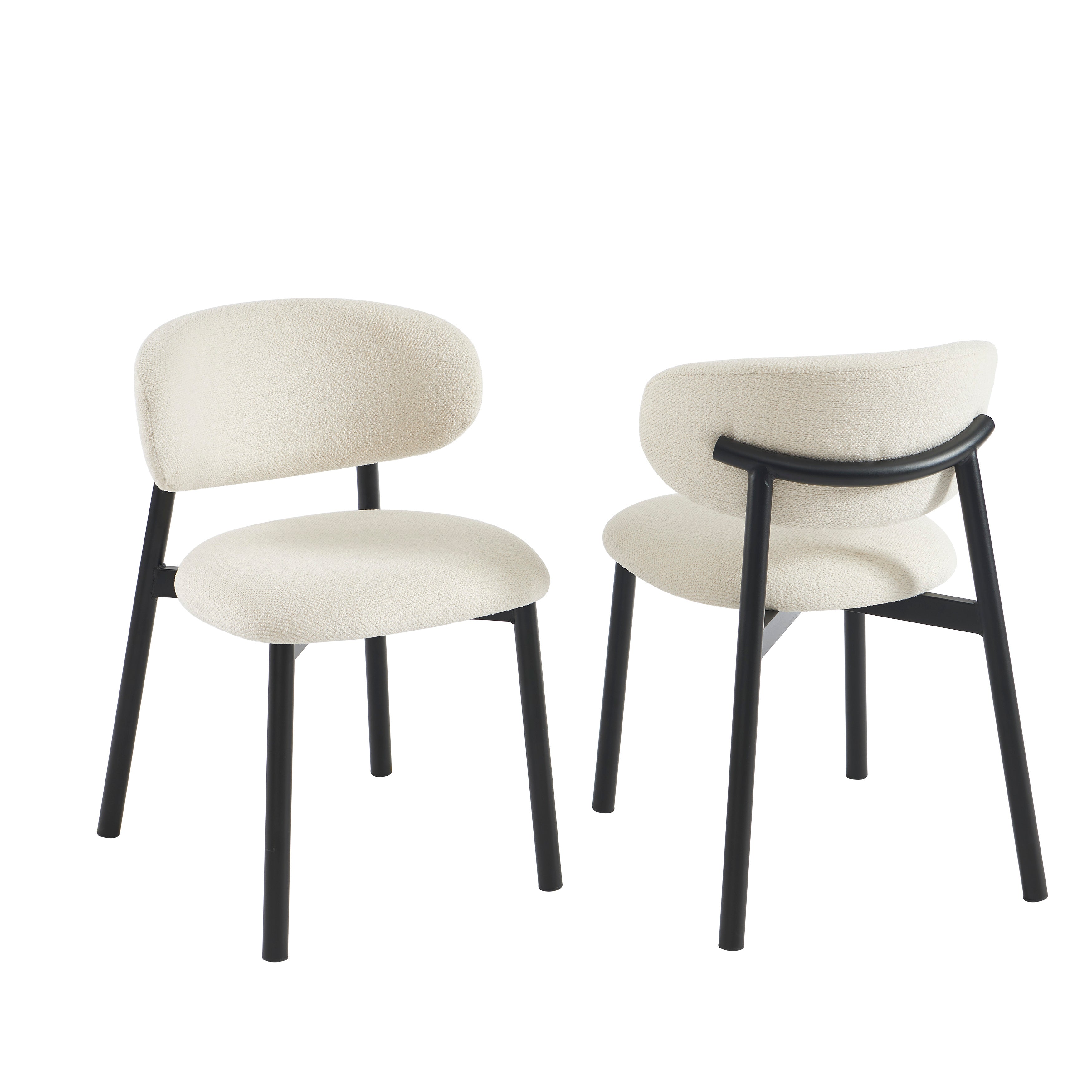 Set of 2 Chairs CIARA bouclette - White