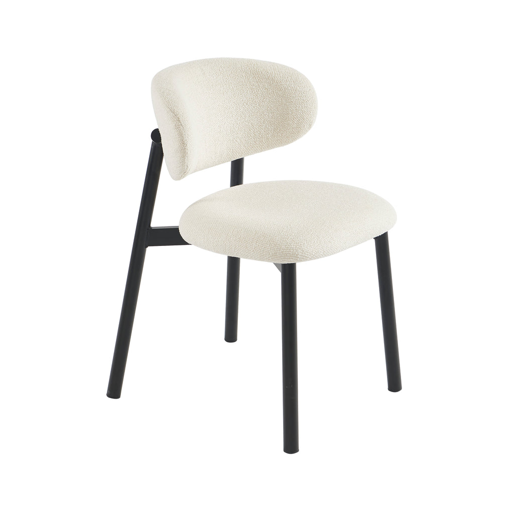 Set of 2 Chairs CIARA bouclette - White