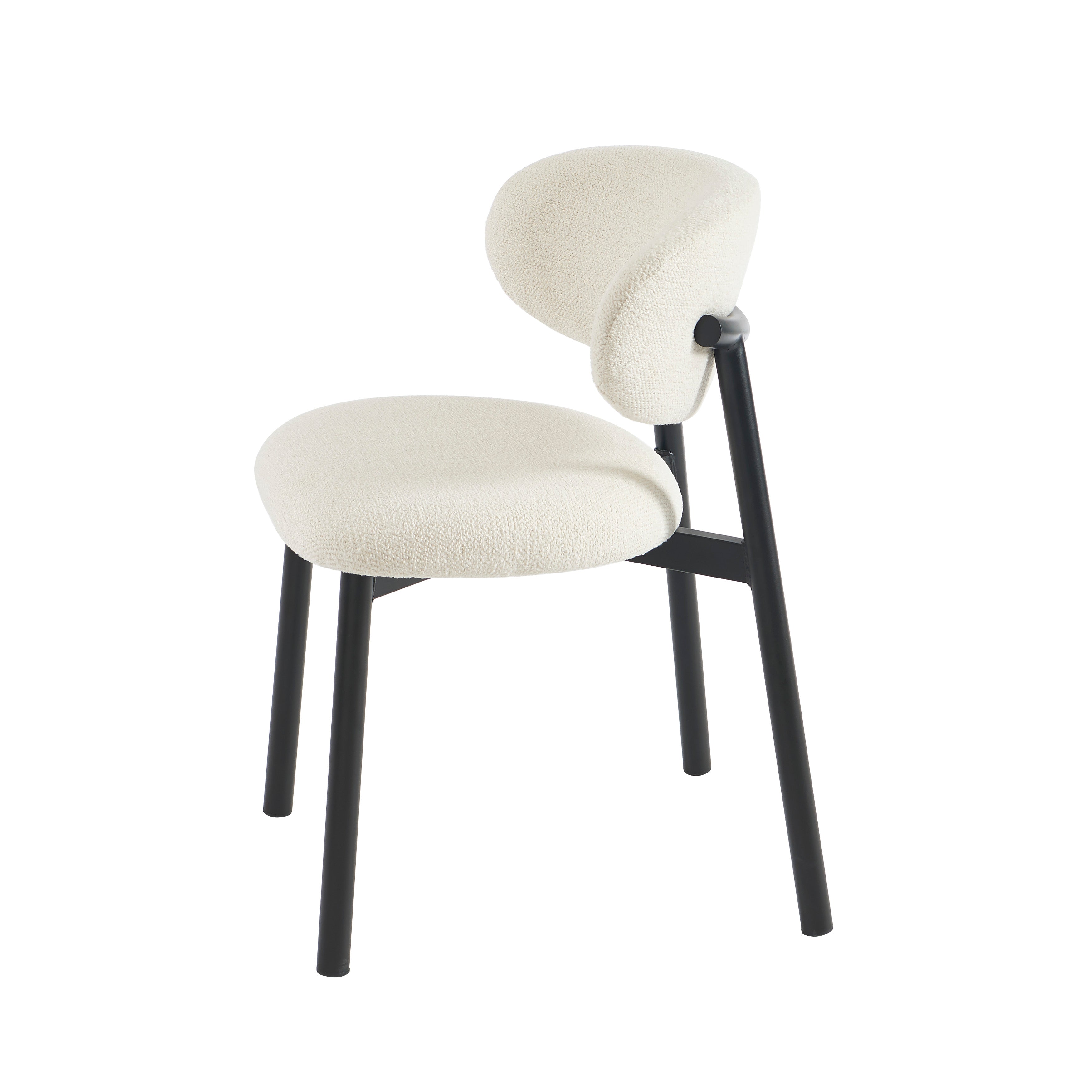 Set of 2 Chairs CIARA bouclette - White