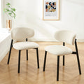 Set of 2 Chairs CIARA bouclette - White