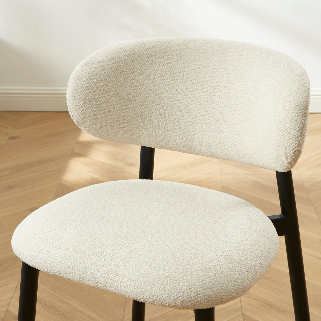 Set of 2 Chairs CIARA bouclette - White