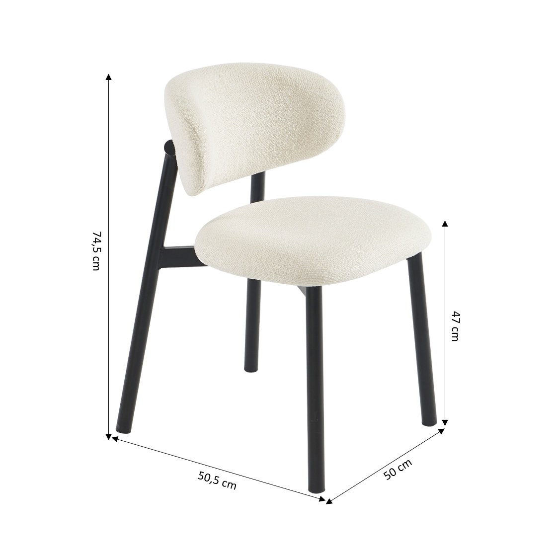 Set of 2 Chairs CIARA bouclette - White