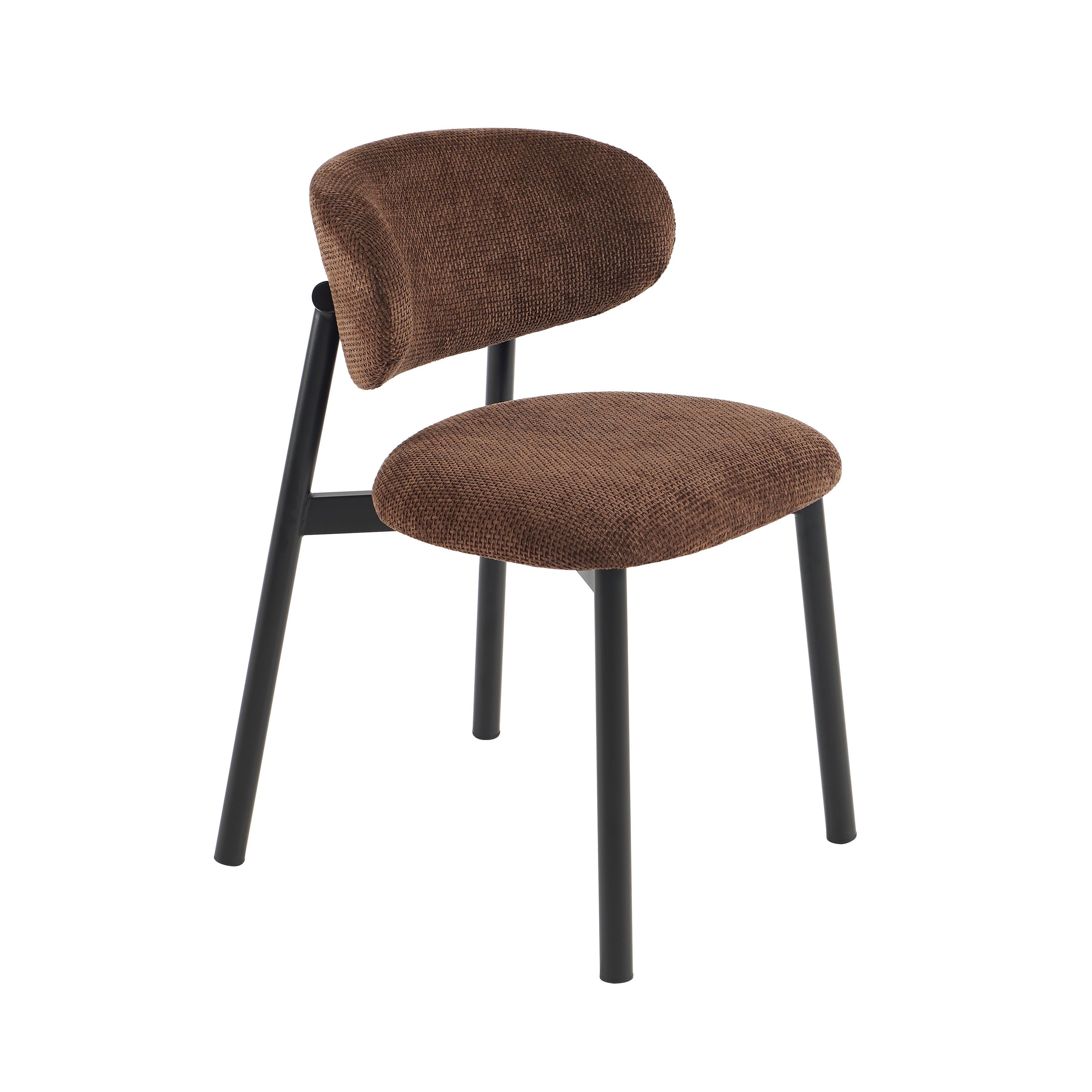 CIARA Set of 2 Upholstered Dining Chairs – Brown