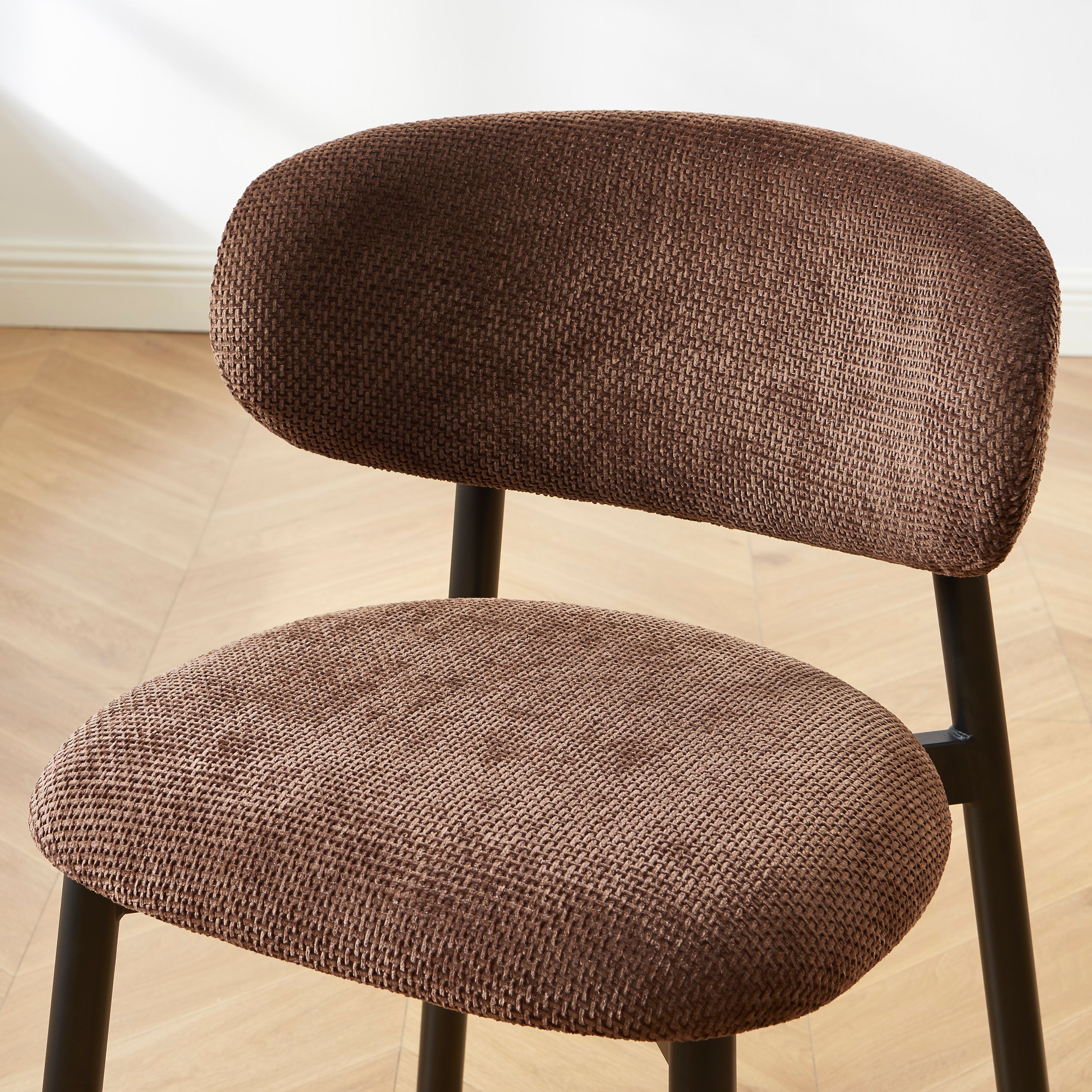 CIARA Set of 2 Upholstered Dining Chairs – Brown
