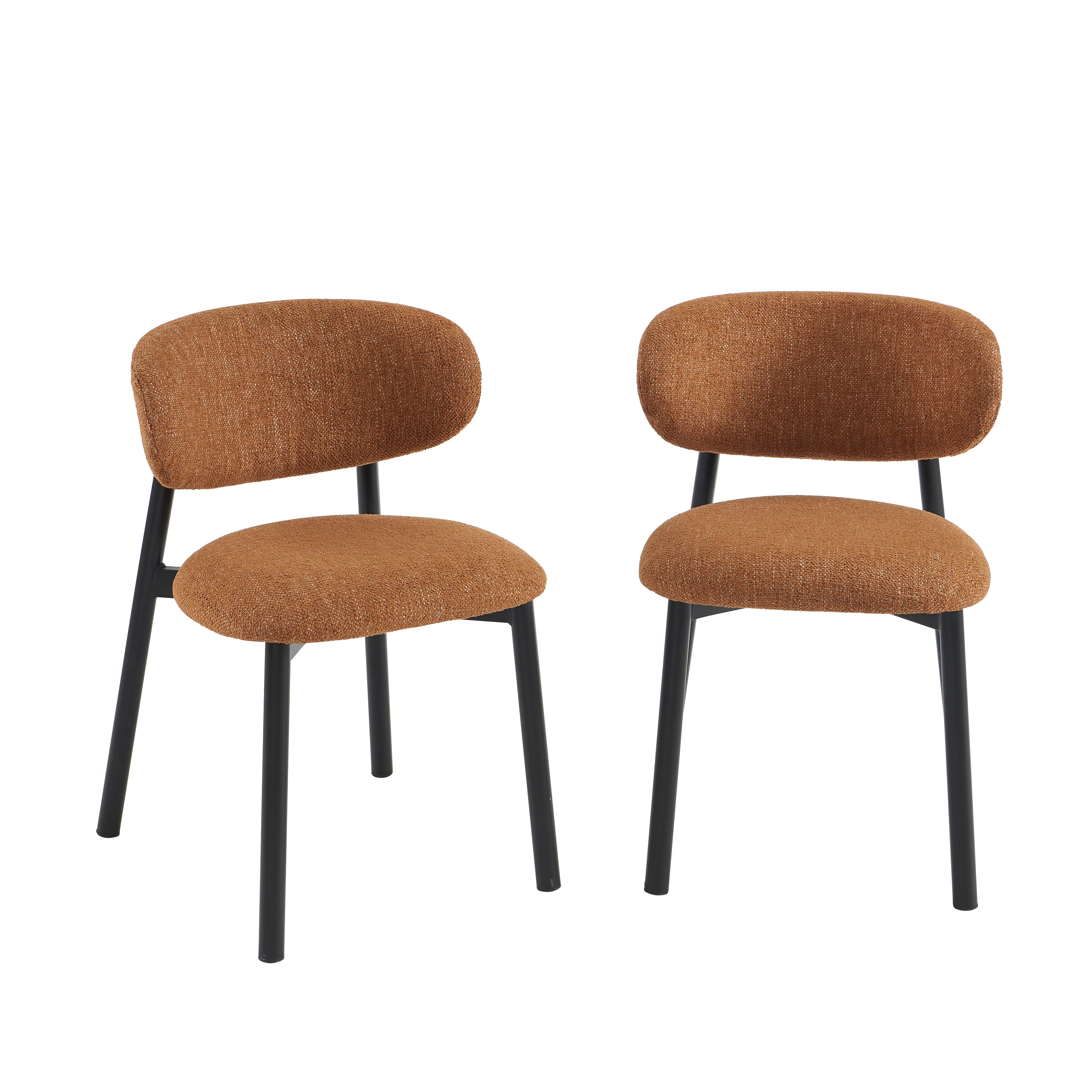 CIARA Set of 2 Upholstered Dining Chairs – Terracotta