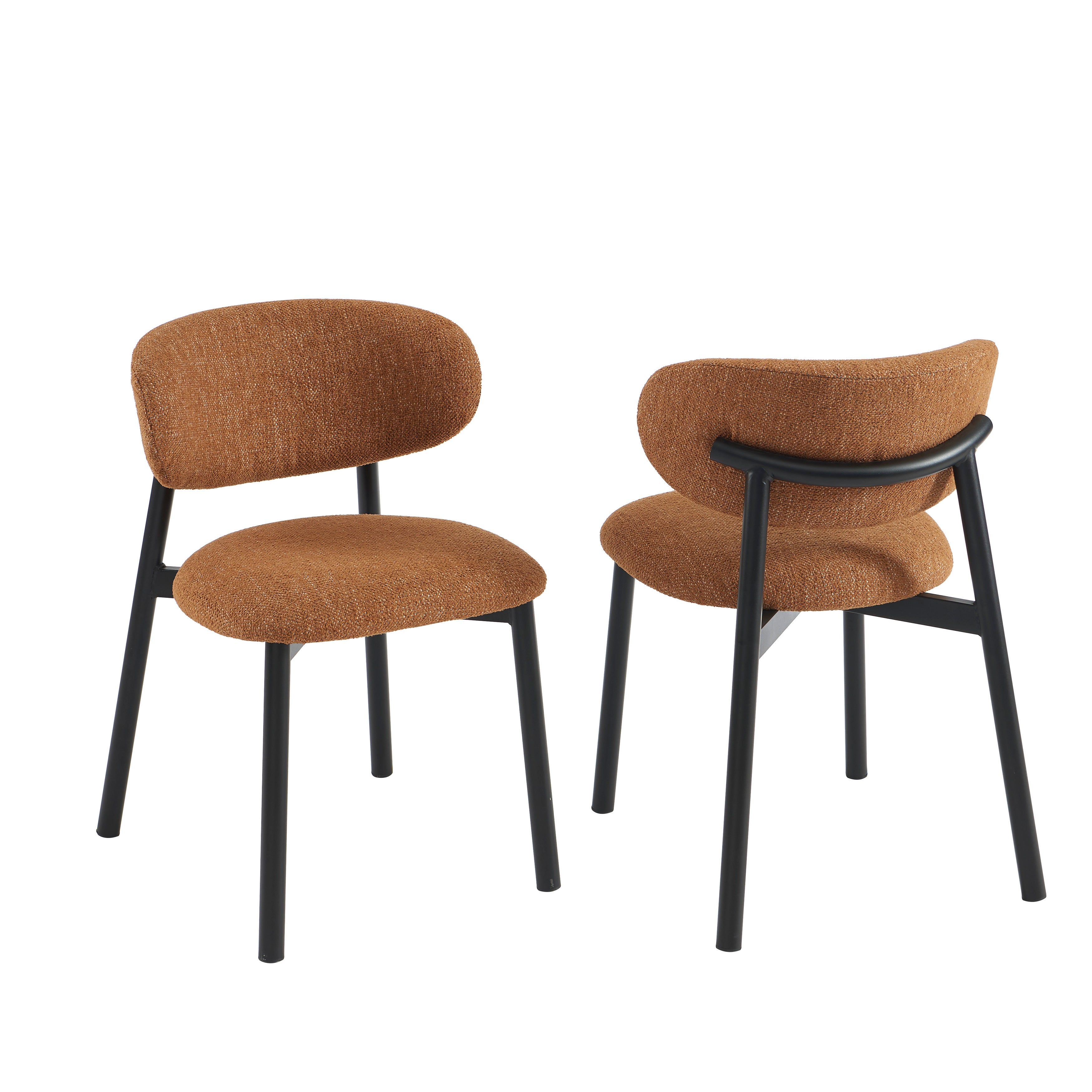 CIARA Set of 2 Upholstered Dining Chairs – Terracotta